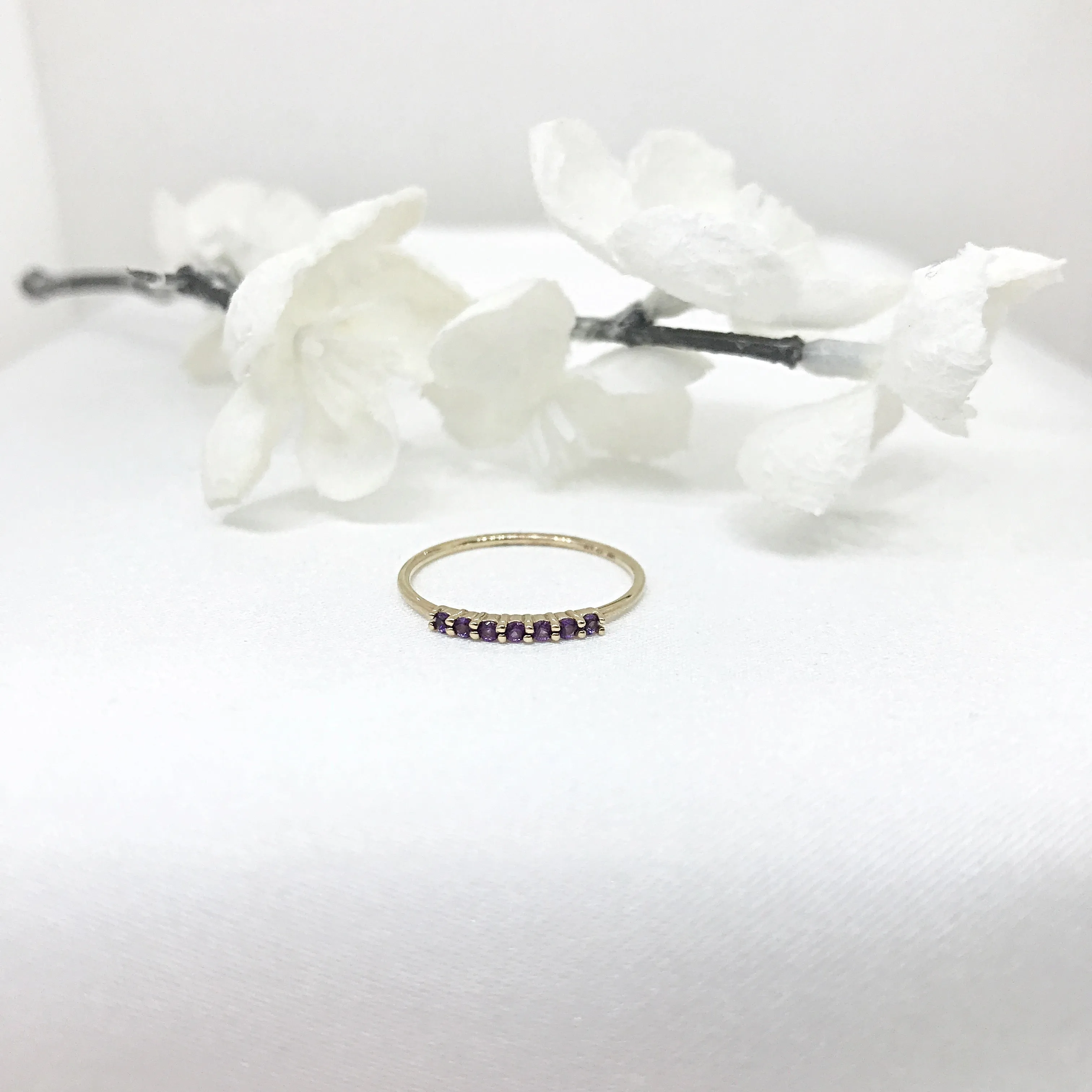 10k Gold 7 Stone Birthstone Ring