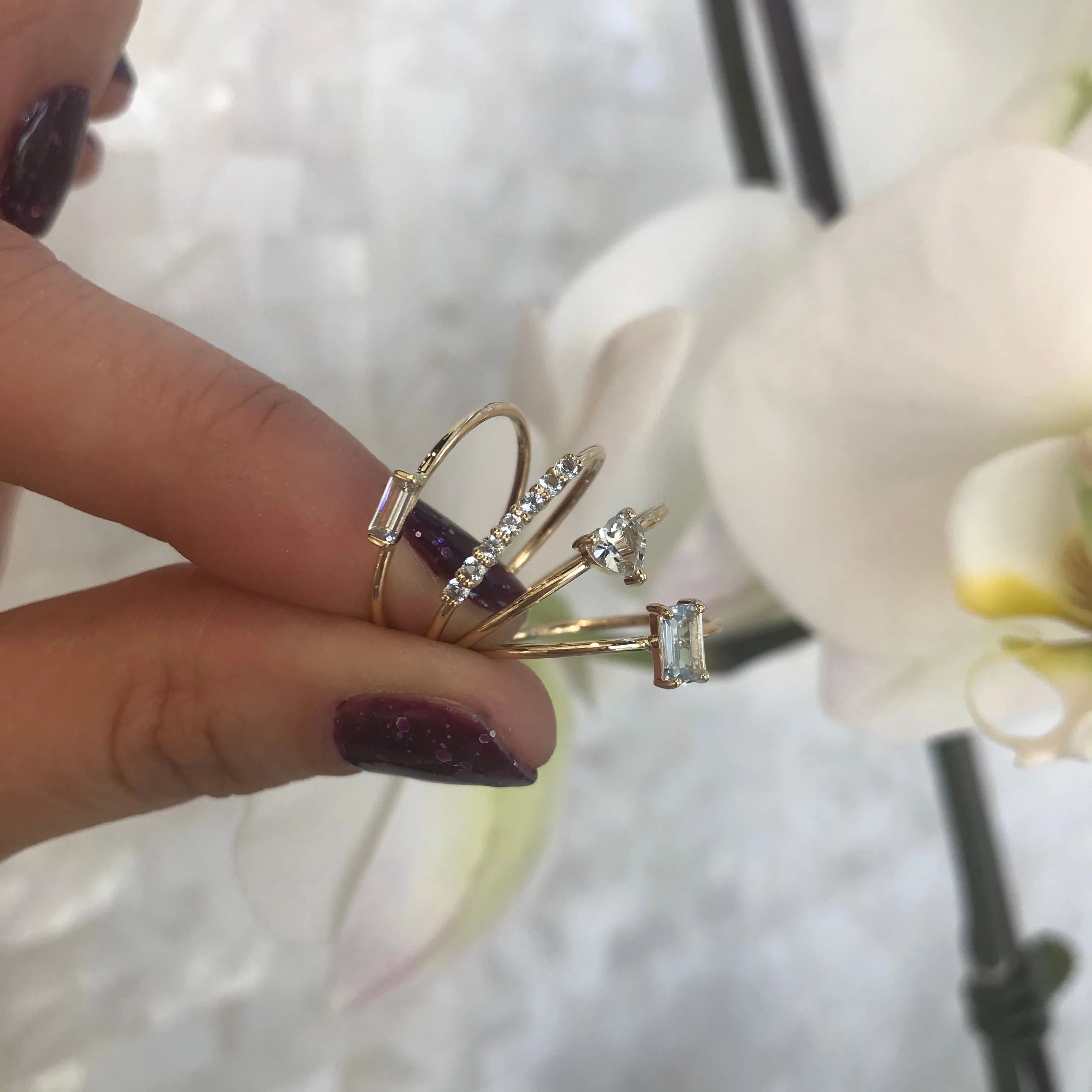 10k Gold Heart Shape Birthstone Ring