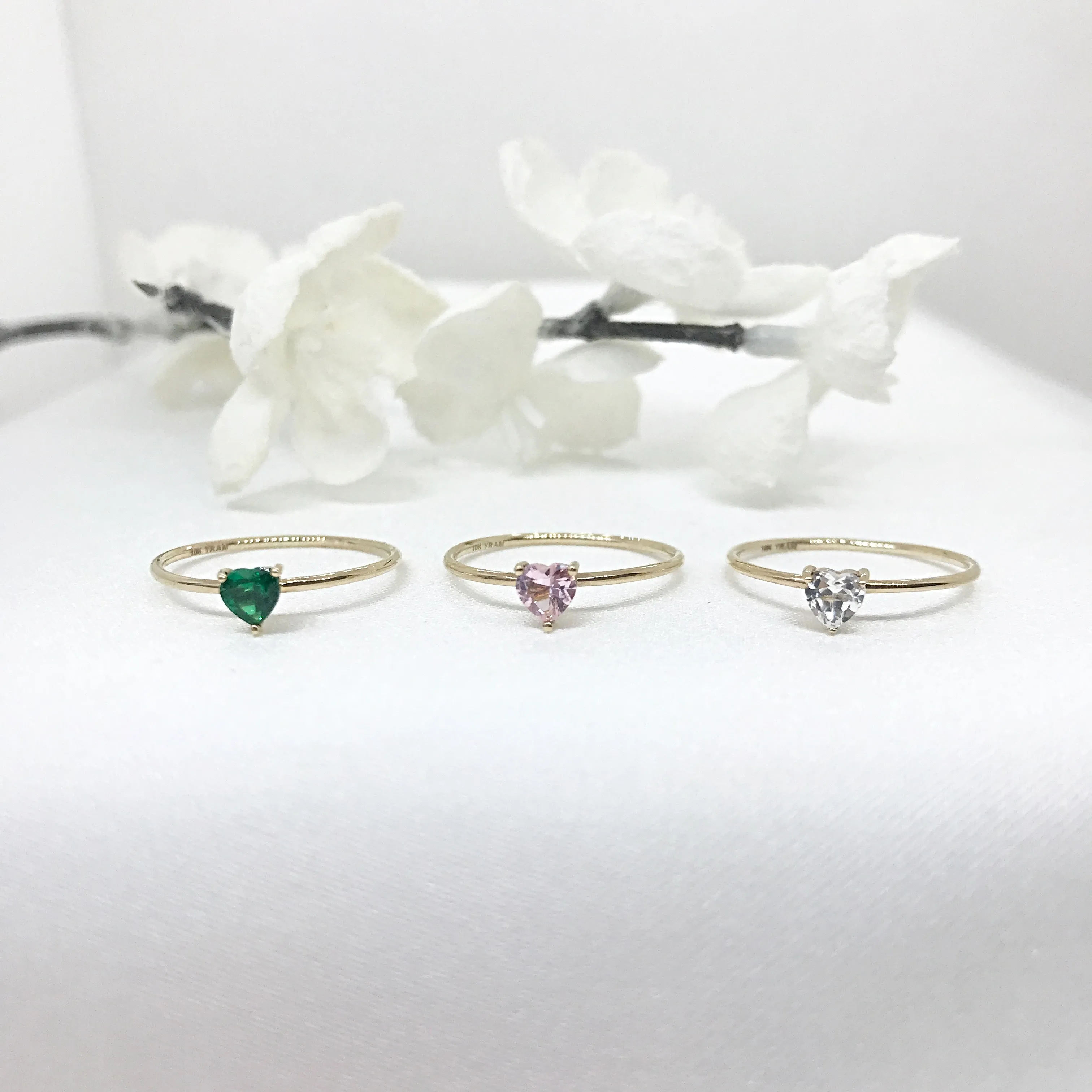 10k Gold Heart Shape Birthstone Ring