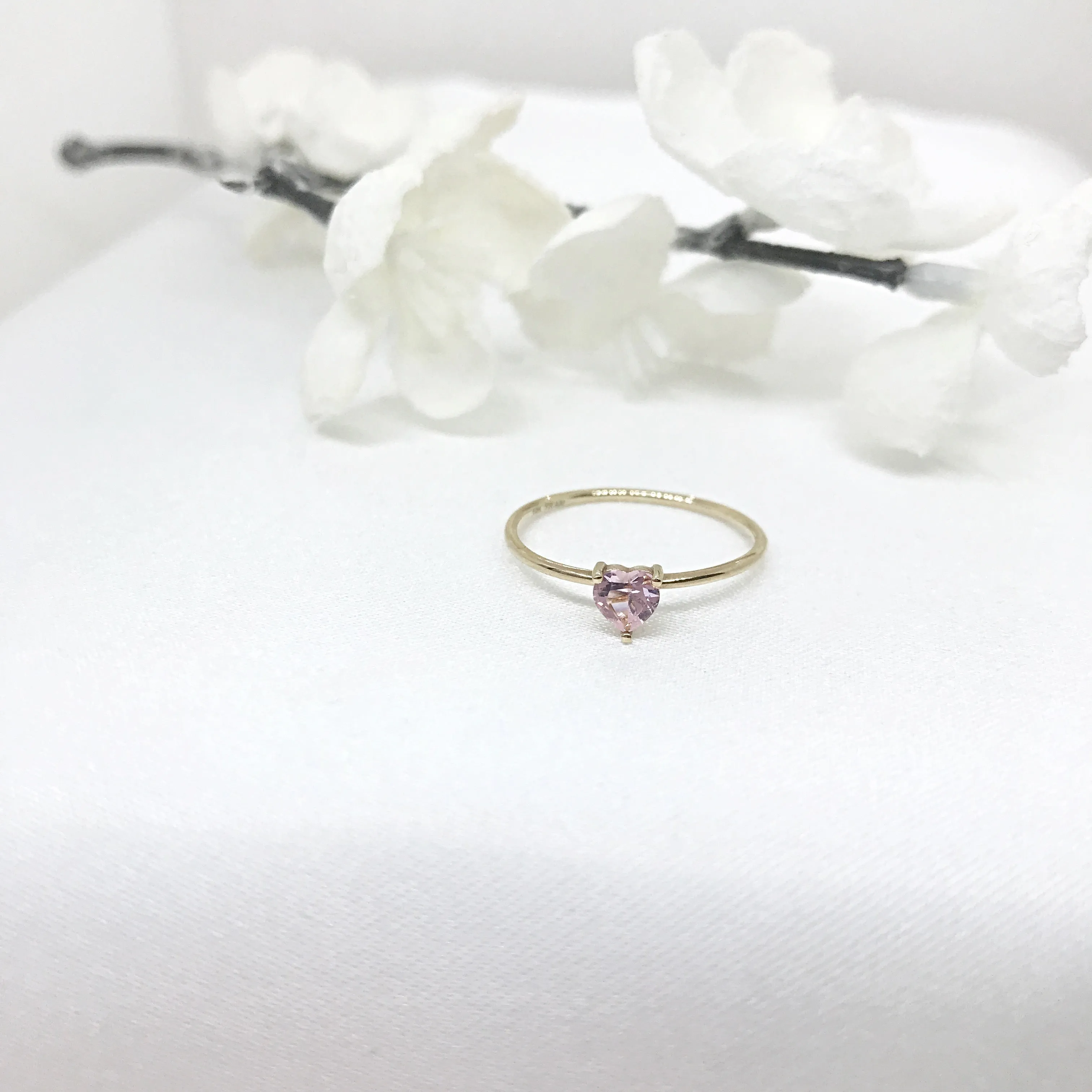 10k Gold Heart Shape Birthstone Ring