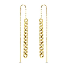 14k Gold Medium Curb Chain Drop Threaders