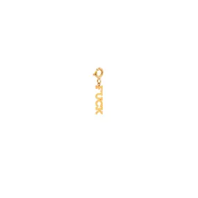 14k tiny FUCK charm pendant with spring ring