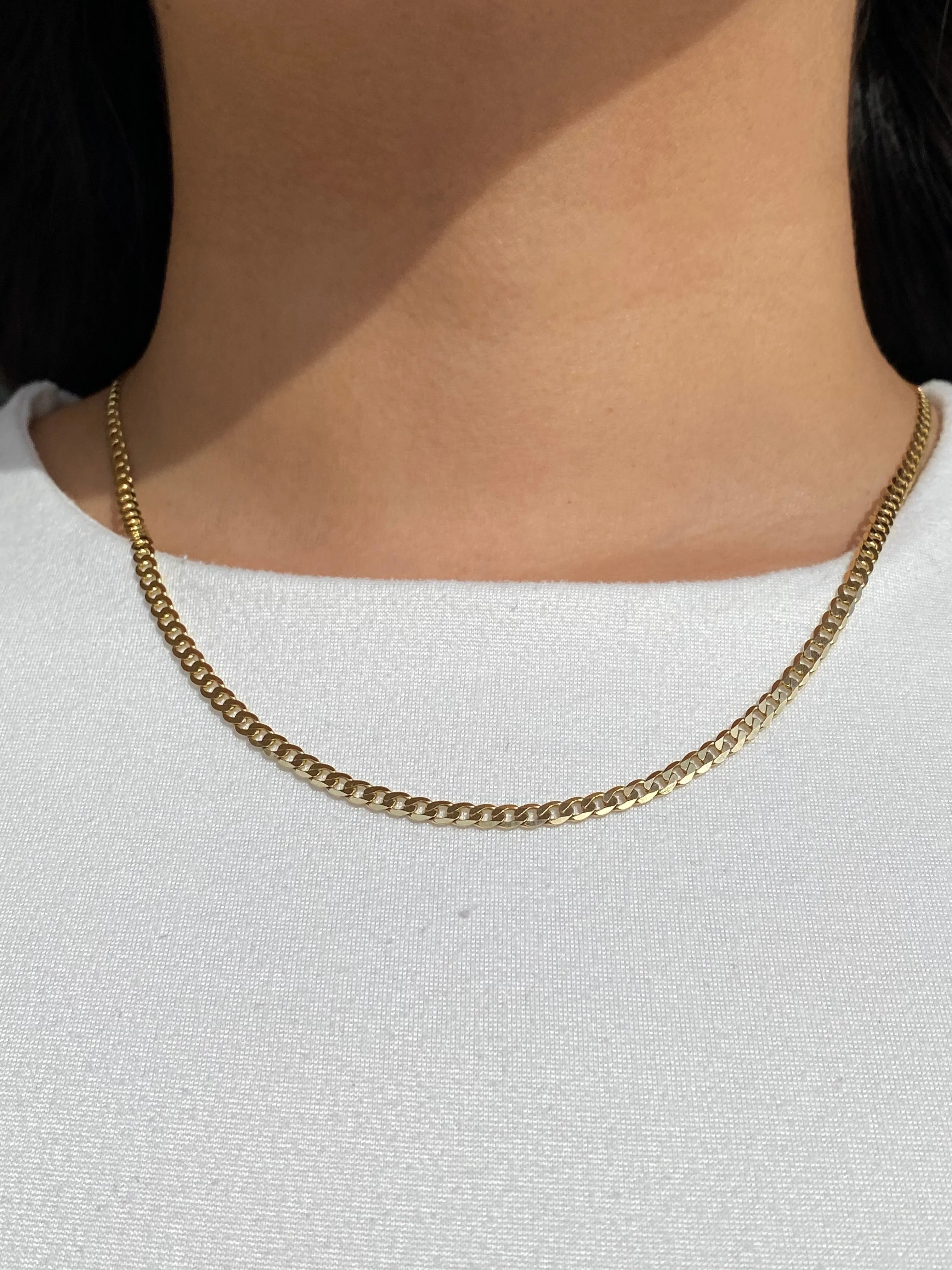 14K Yellow Gold 3MM Curb Chain