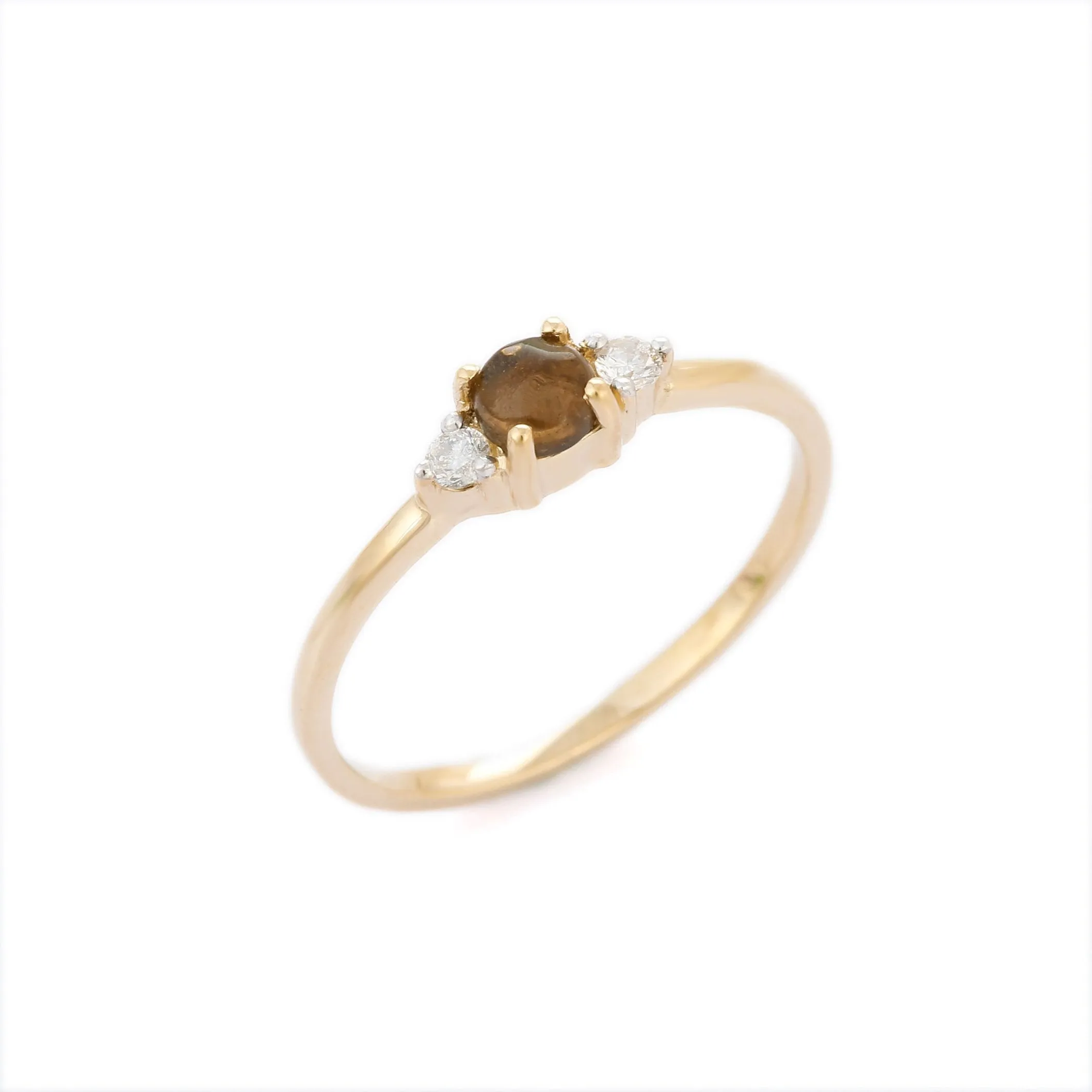 14K Yellow Gold Quartz Ring