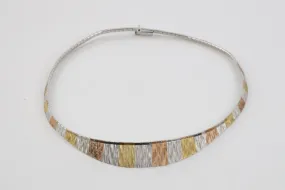 16" 925 Silver w/ Yellow and Rose Gold Plating Necklace (25.17g.)