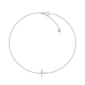 18K Diamond Cross Bracelet