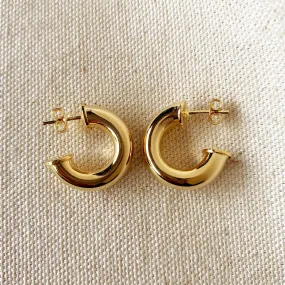 18k Gold Filled Chubby Half-Hoop Earrings