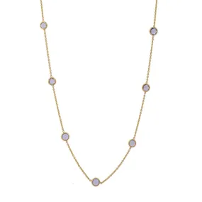 18K Yellow Gold Blue Sapphire Necklace