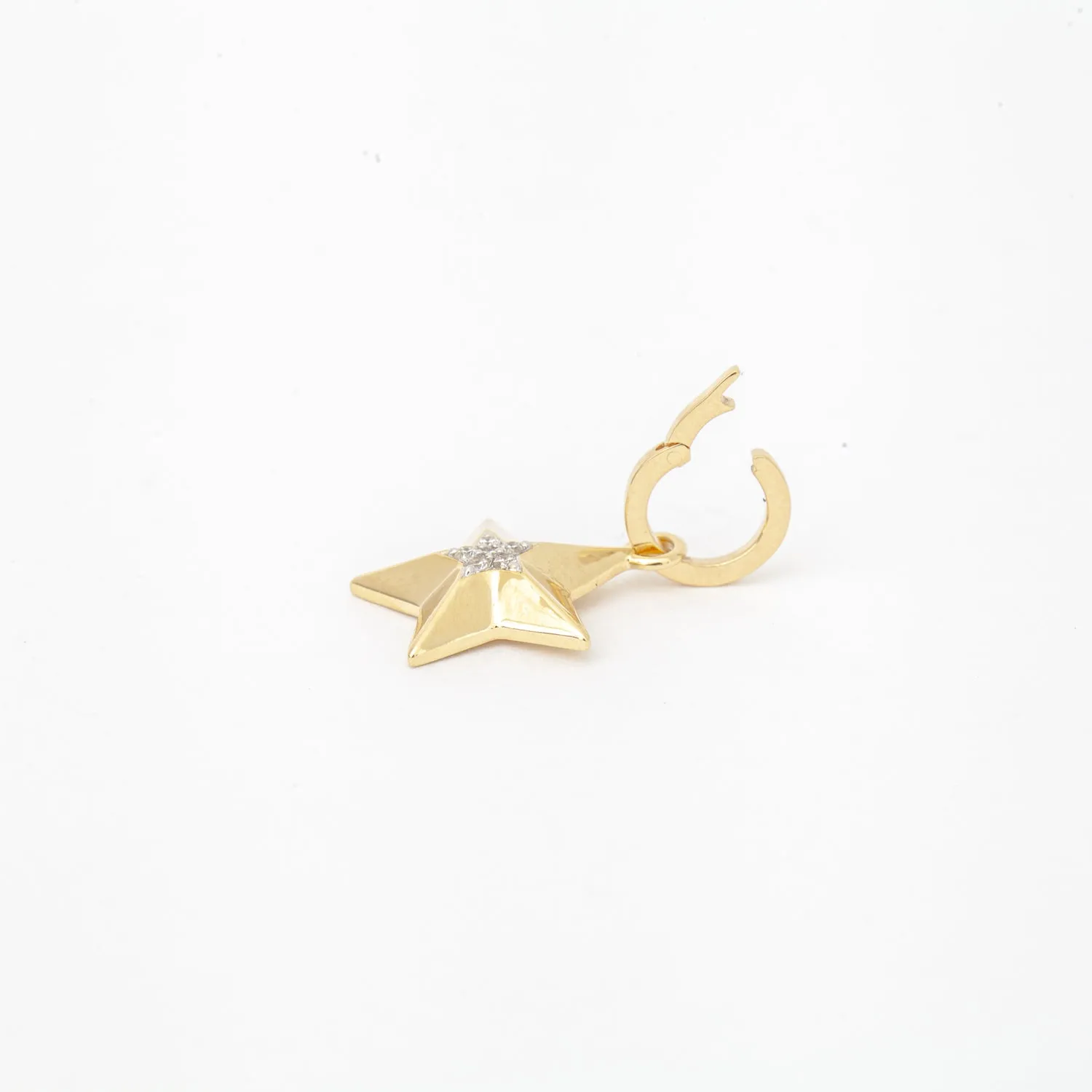 3D Diamond Star Hinged Charm