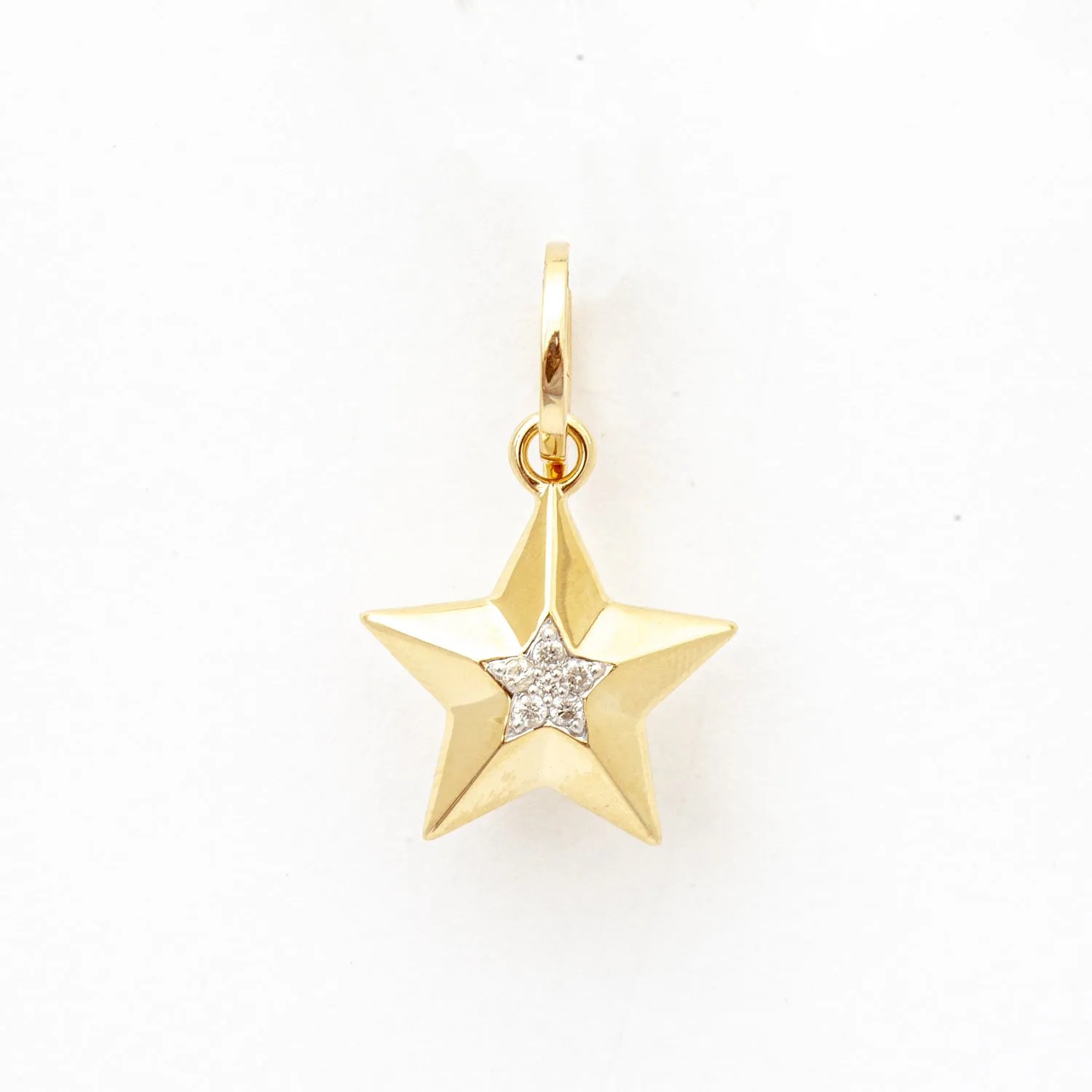 3D Diamond Star Hinged Charm