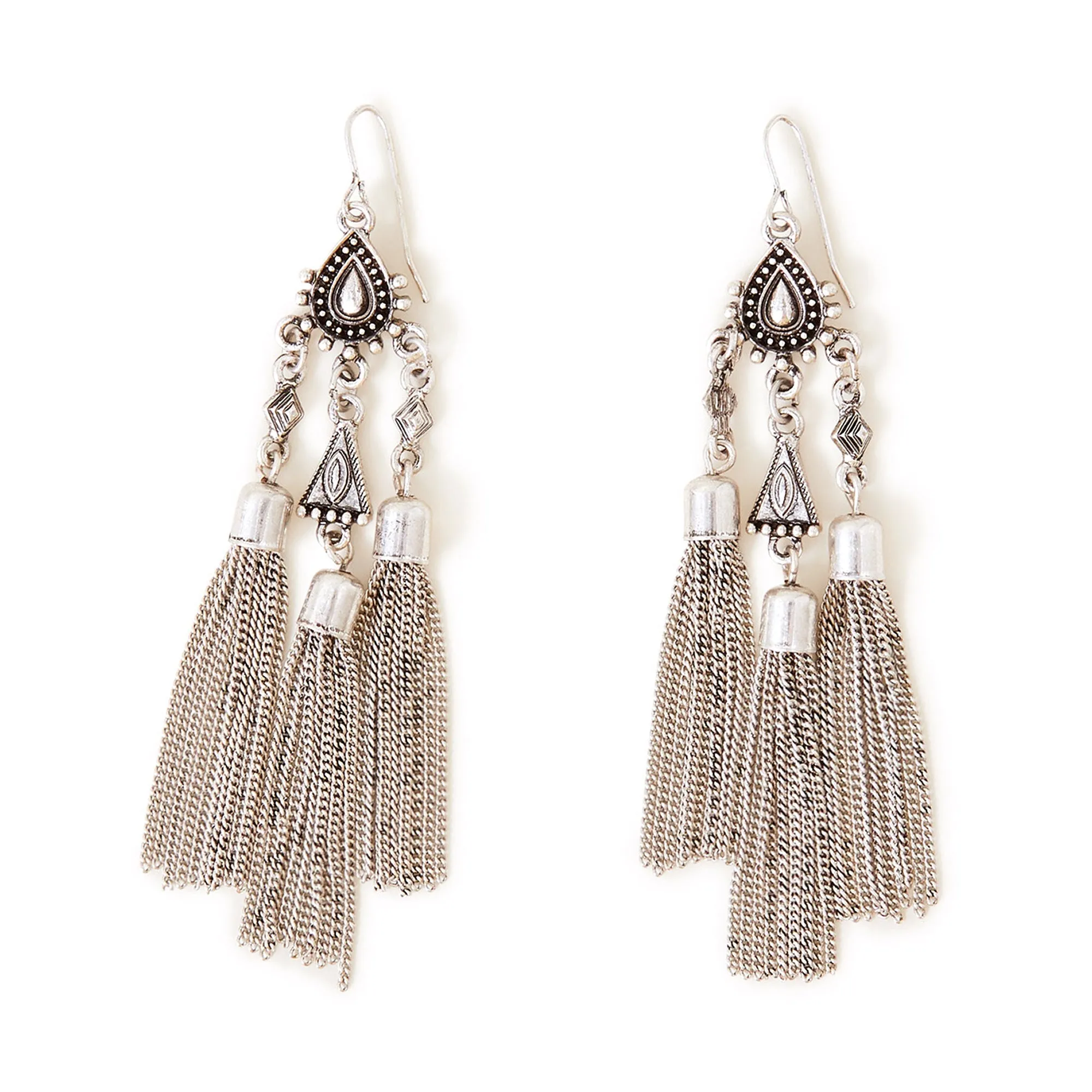 Accessorize London Women's Mini Tassel Long Drop Earrings