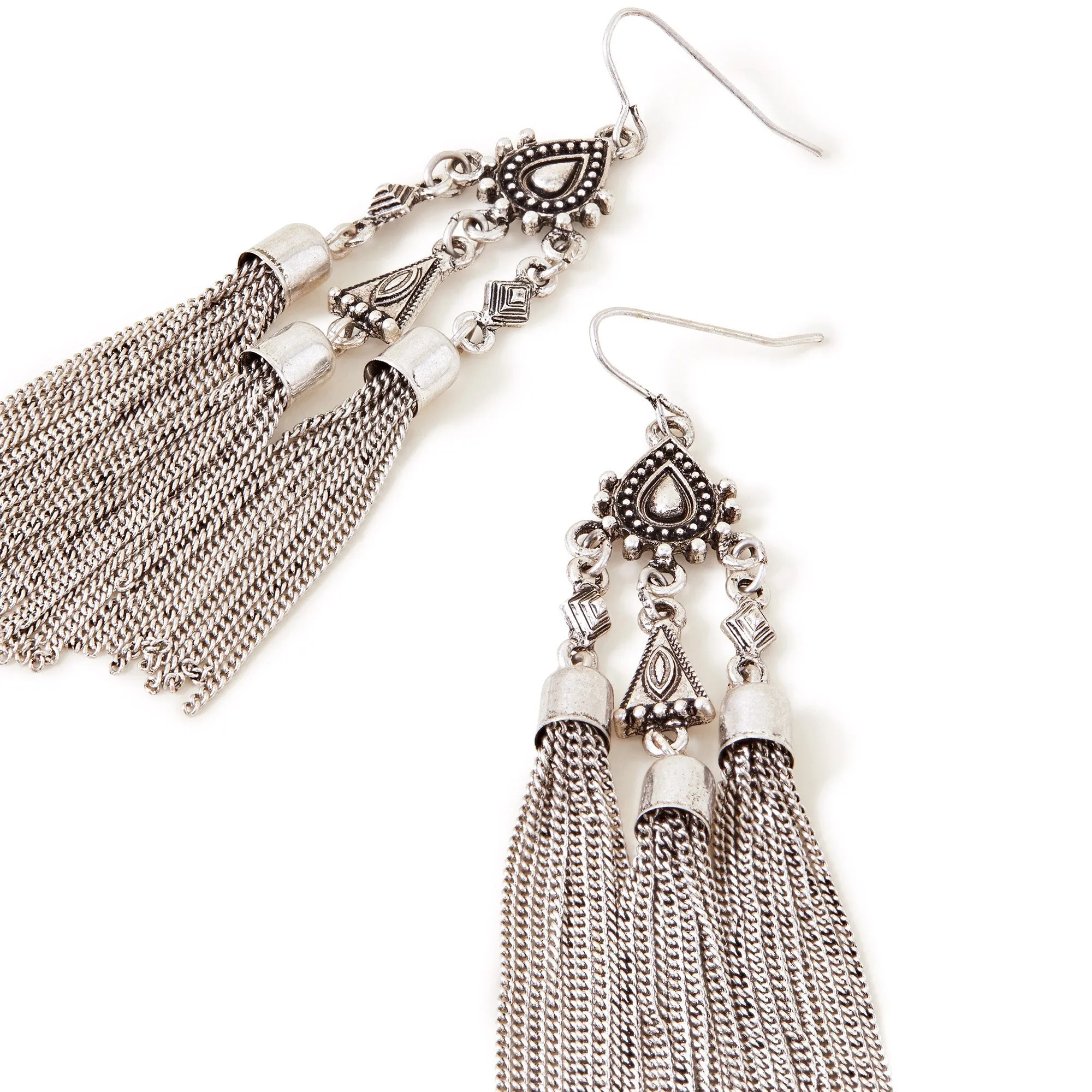 Accessorize London Women's Mini Tassel Long Drop Earrings