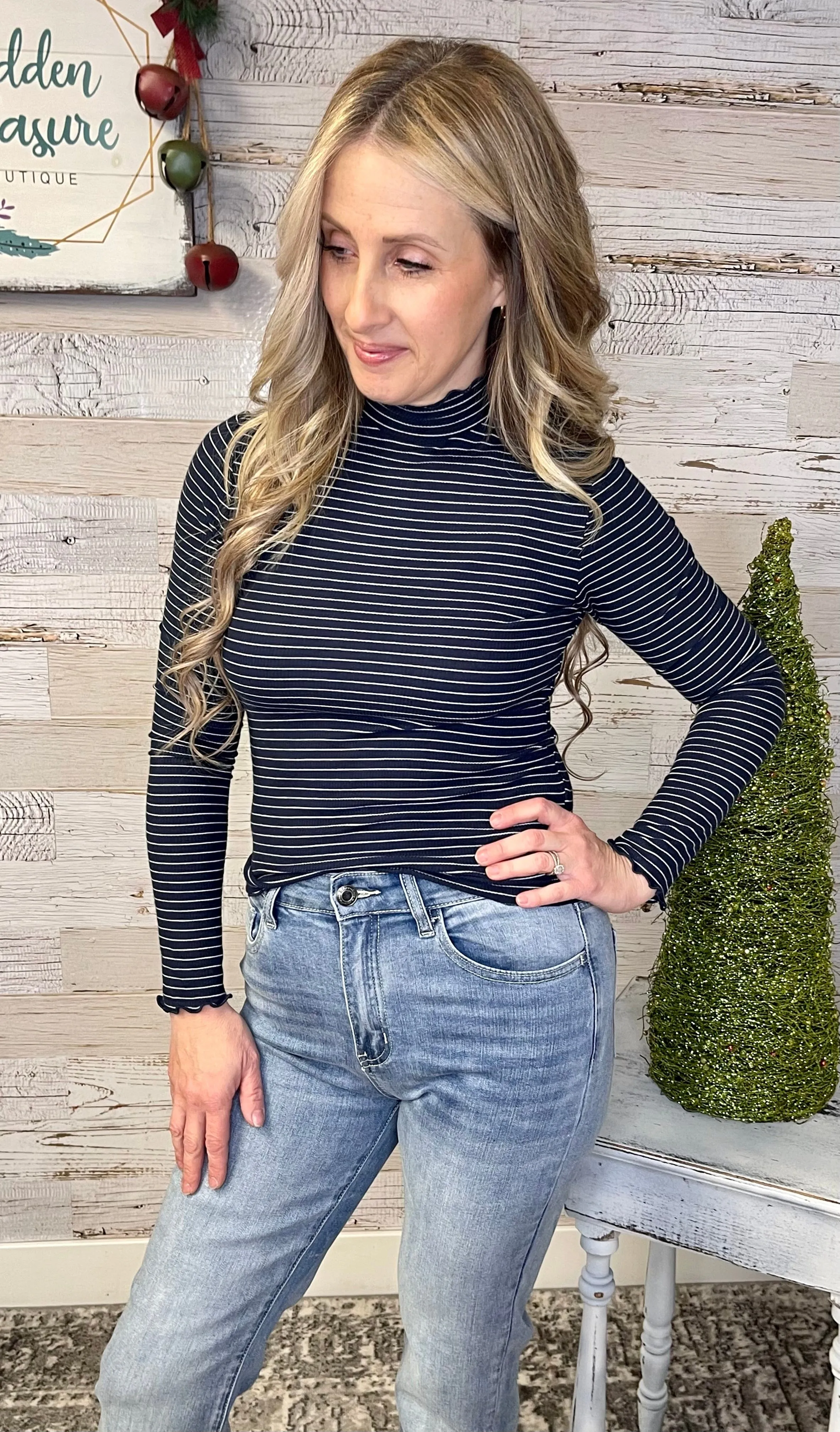 Aleene Ribbed Stripe Top