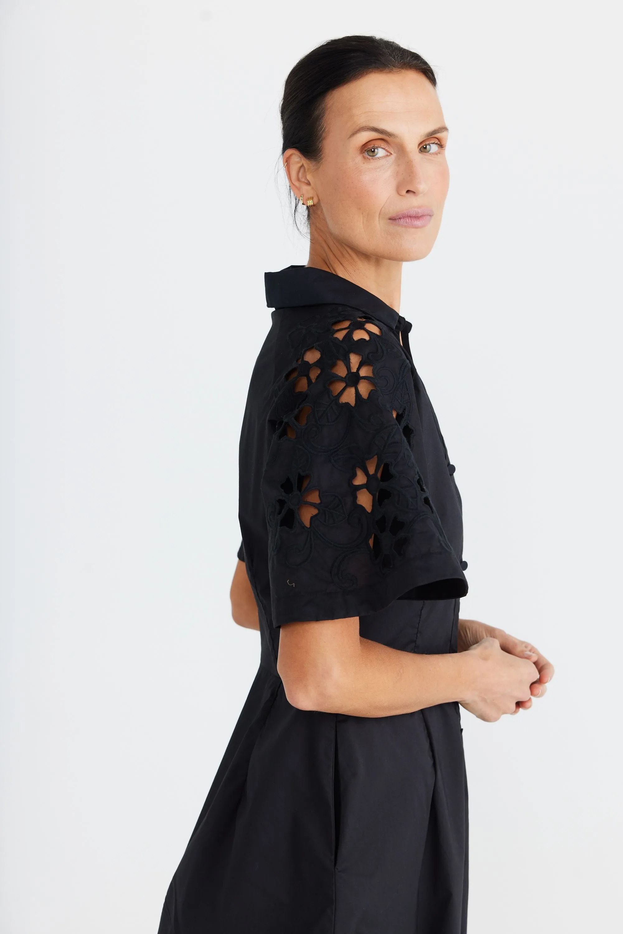 Alice Dress (Black Embroidery)