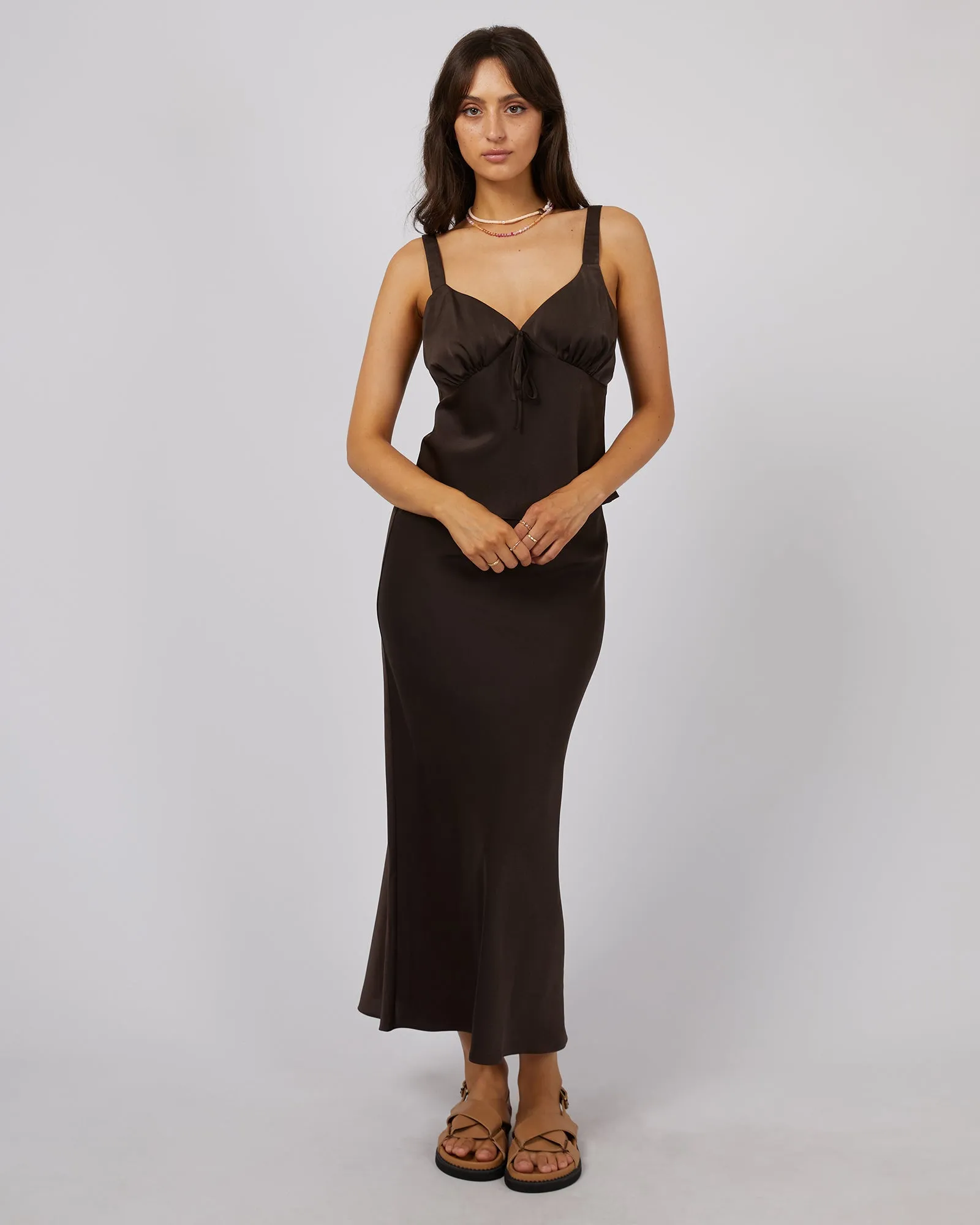 All About Eve Aire Maxi Skirt Brown