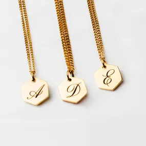 Amore Engraved Initial Letter Necklace - Gold