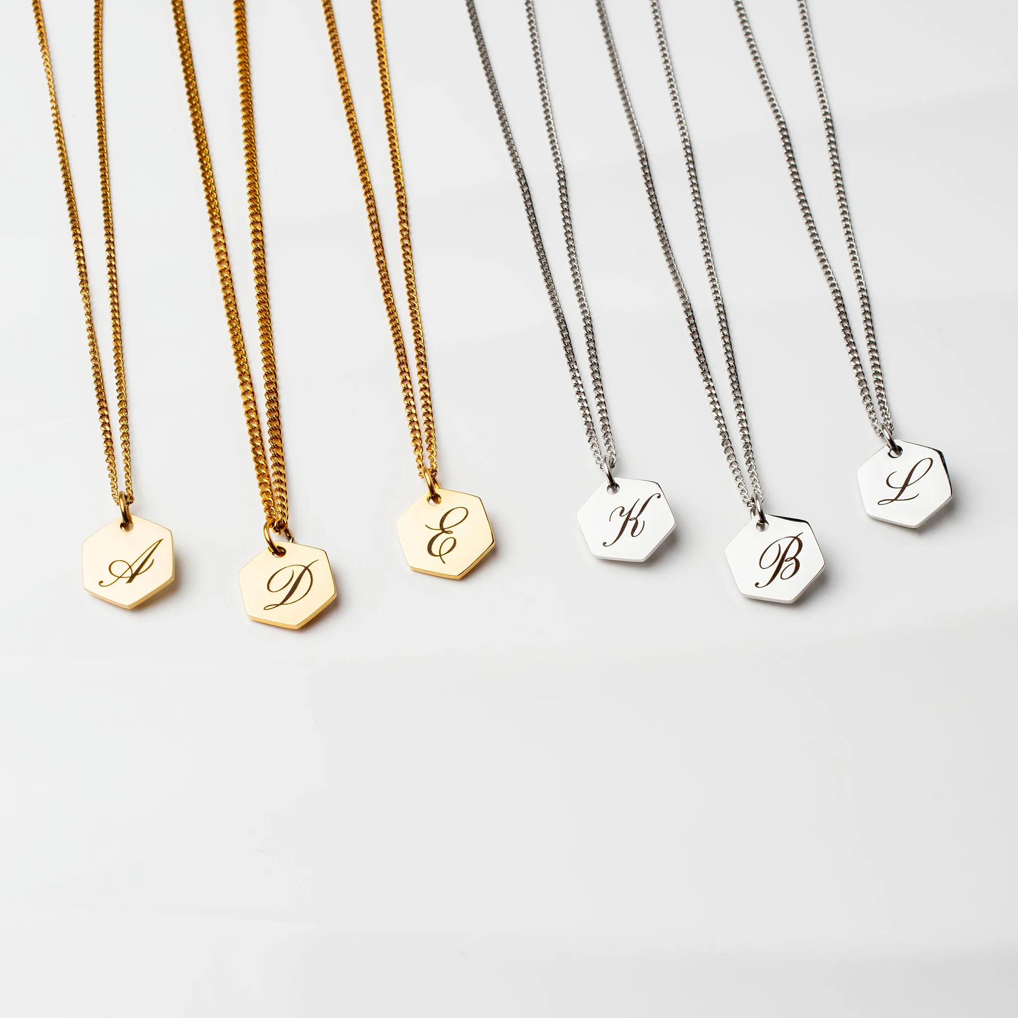 Amore Engraved Initial Letter Necklace - Gold