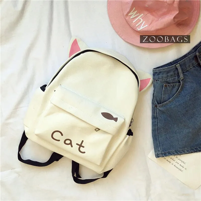 Animal Ears Canvas Backpack SD00797