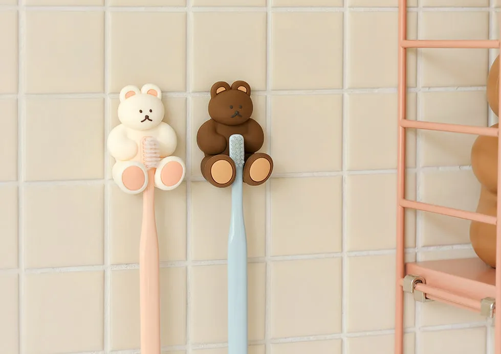 Bear Characters Toothbrushes Holders Teeth Dental Care Tools Bathrooms Racks Silicone