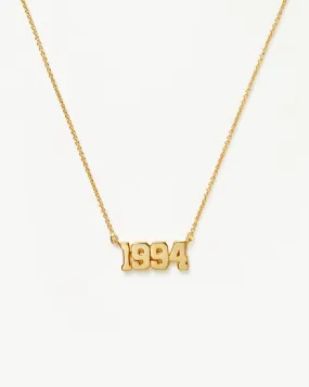 Birth Year Necklace  - Year 1994 | 18ct Gold Plated Vermeil