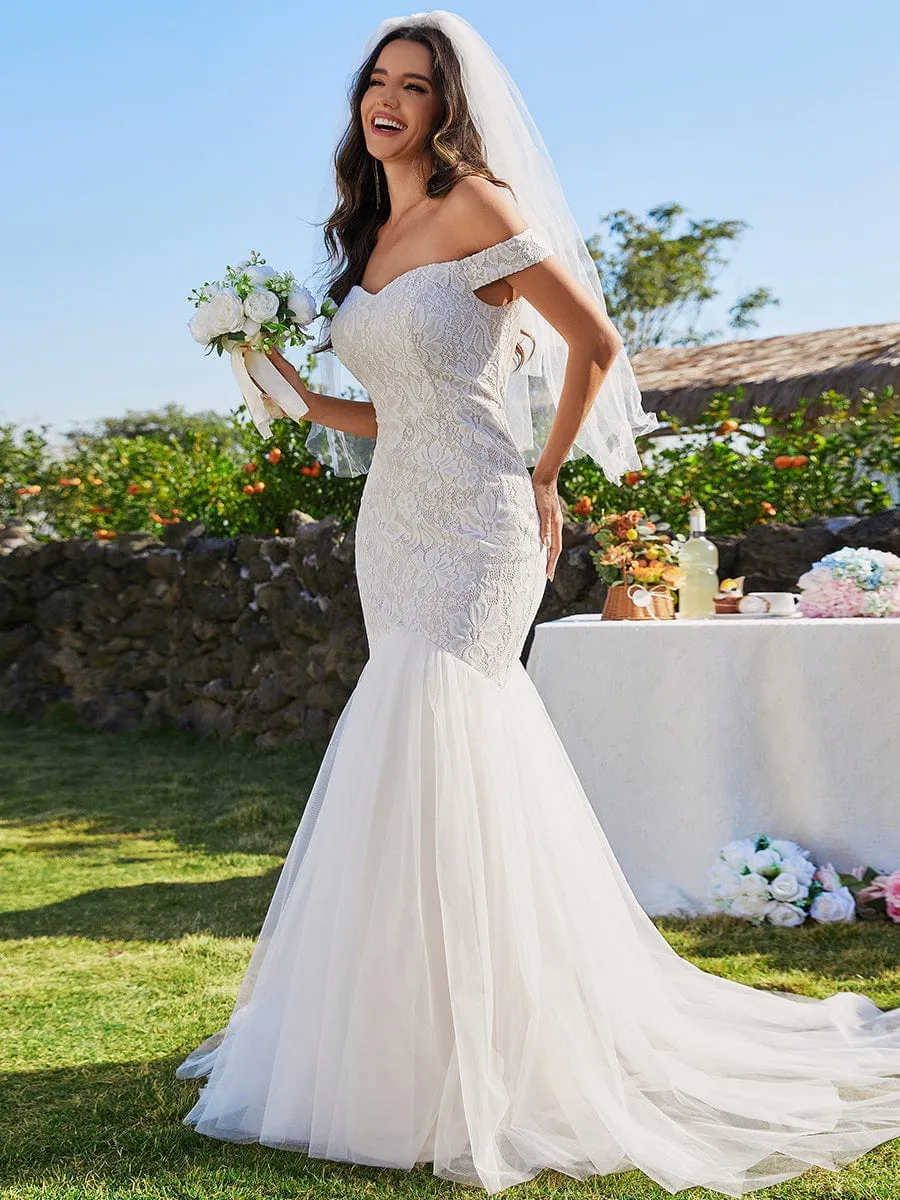 Bodycon Lace Off Shoulder Mermaid Wedding Dress