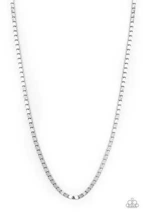 Boxed In Men's Silver Box Chain Necklace - Paparazzi Accessories