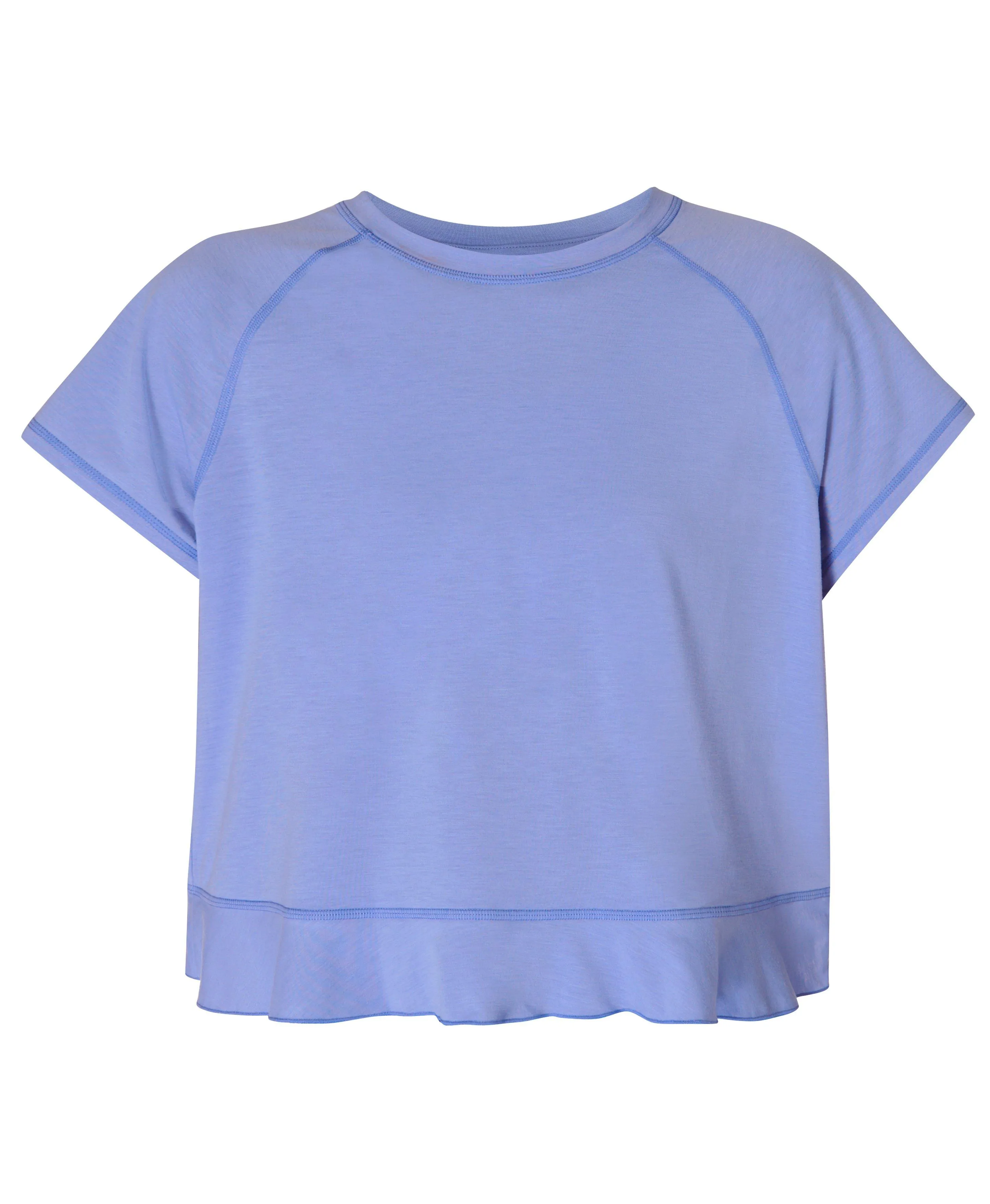 Breathe Easy Ruffle T-shirt Sb9954 Cornflower-Blue