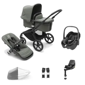 Bugaboo Fox 5, Pebble 360 and Base Travel System - Black/Forest Green/Forest Green