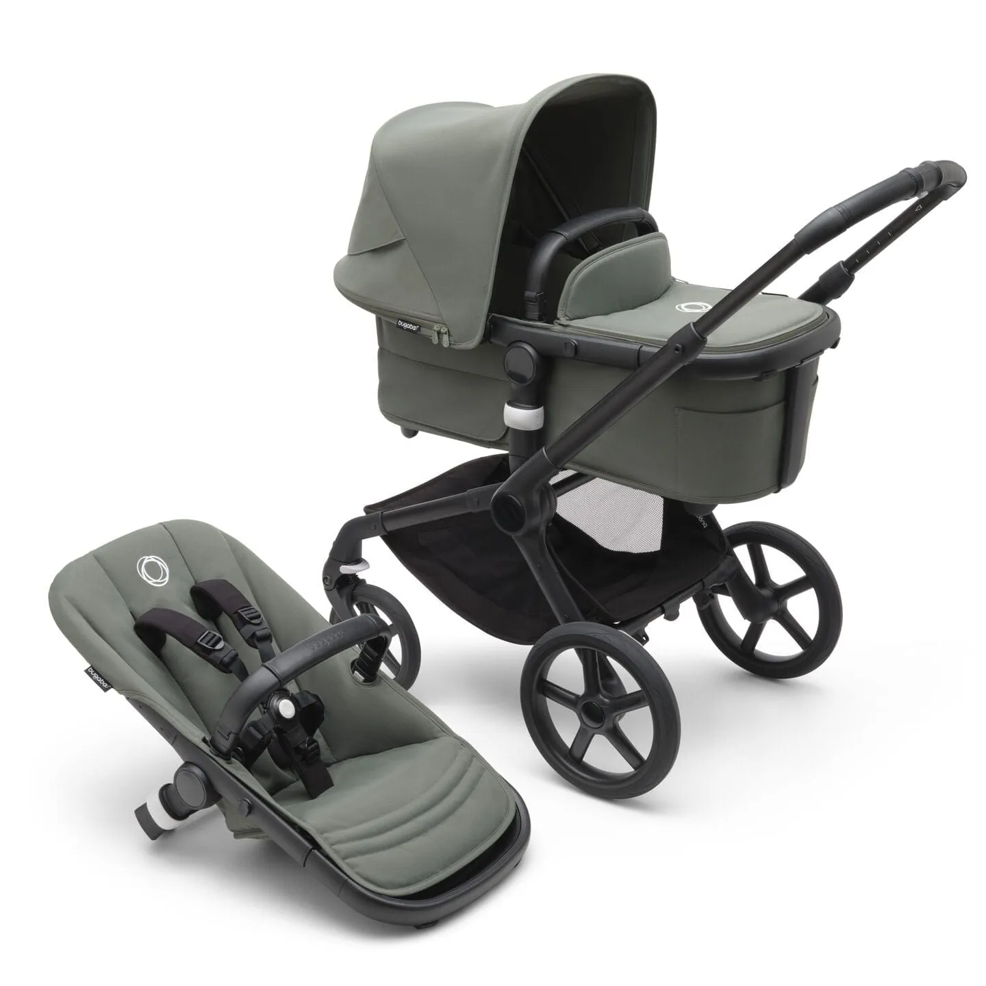 Bugaboo Fox 5, Pebble 360 and Base Travel System - Black/Forest Green/Forest Green