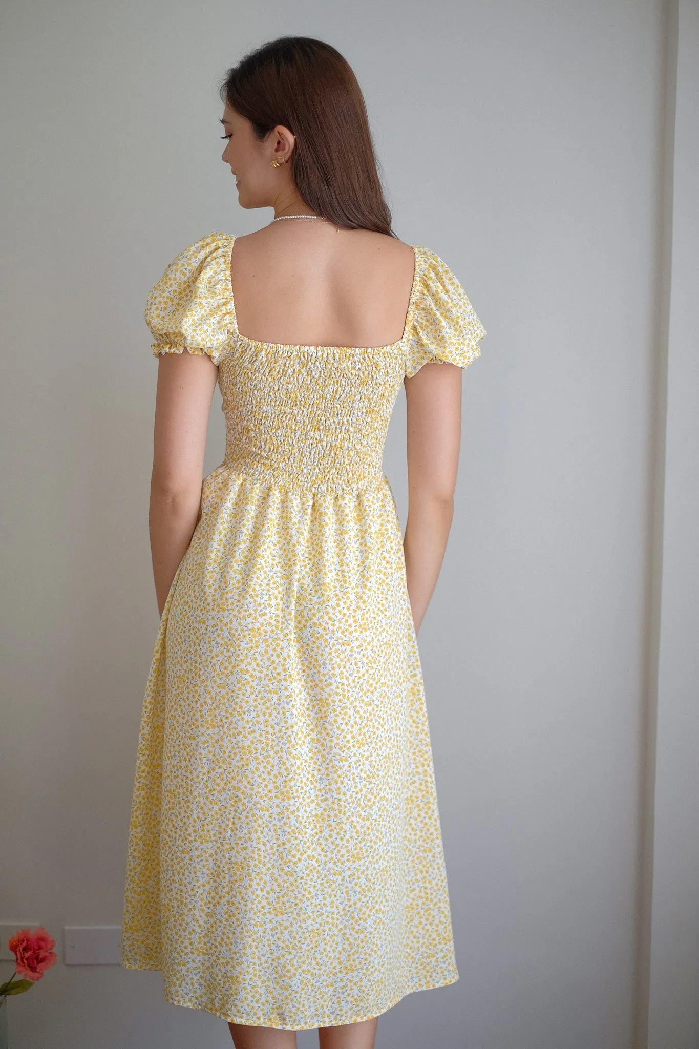 Camilla midi dress - yellow belle print