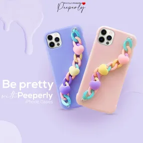 Candy Color with Cute Heart Chain Case