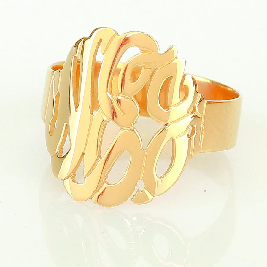 Cutout Monogram Ring