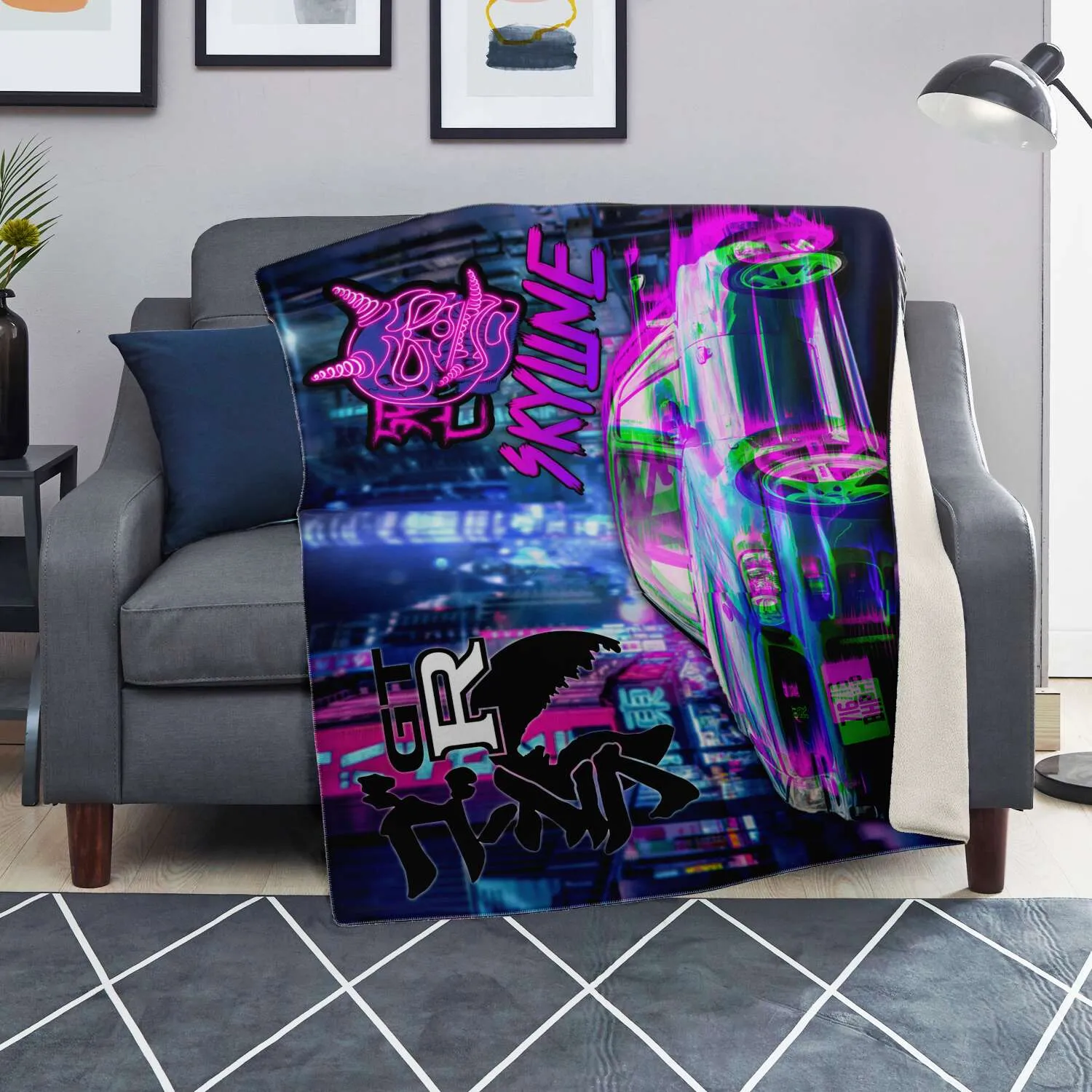 Cyber Skyline Premium Blanket