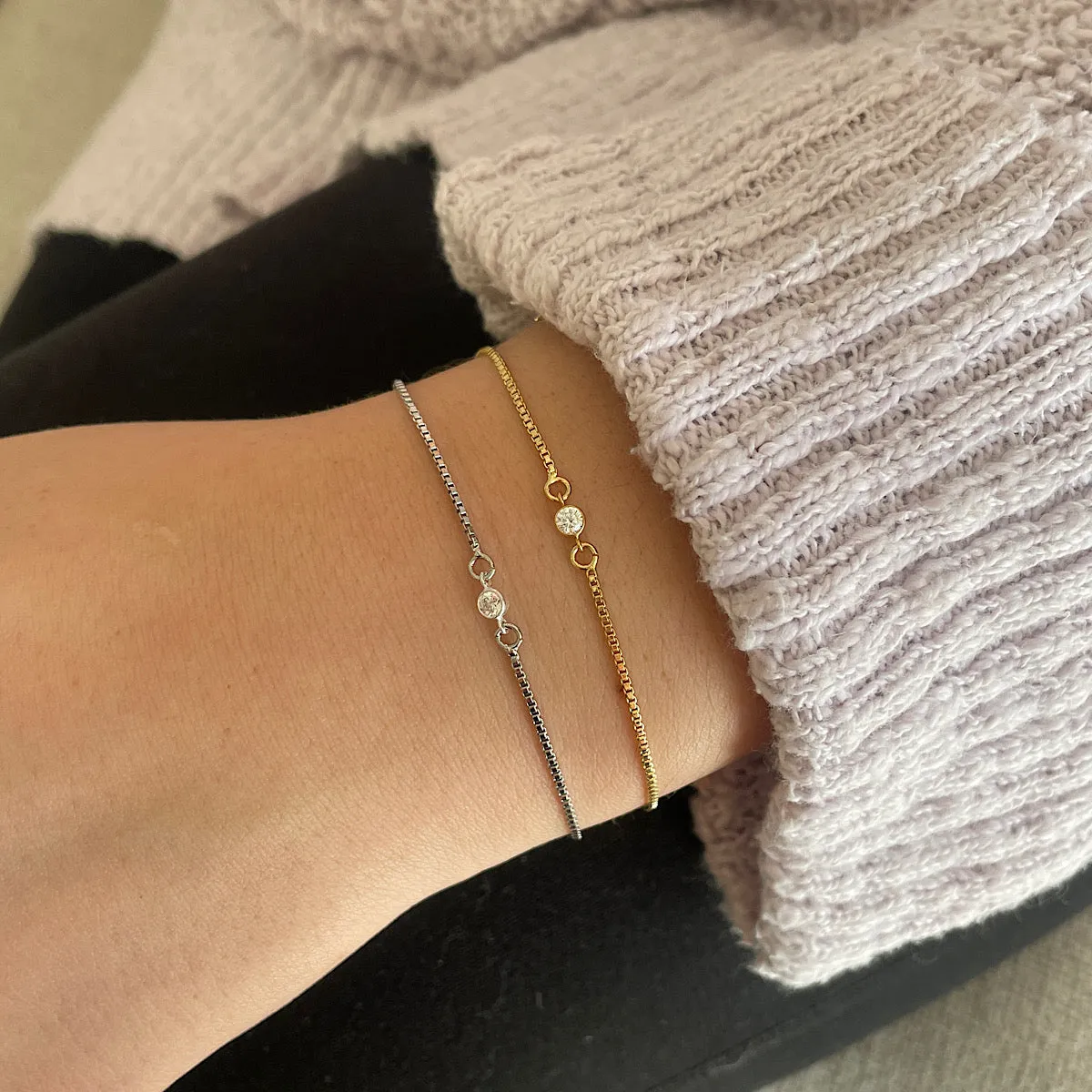 Dainty Diamond Slider Bracelet