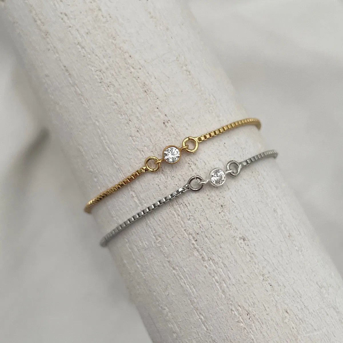 Dainty Diamond Slider Bracelet