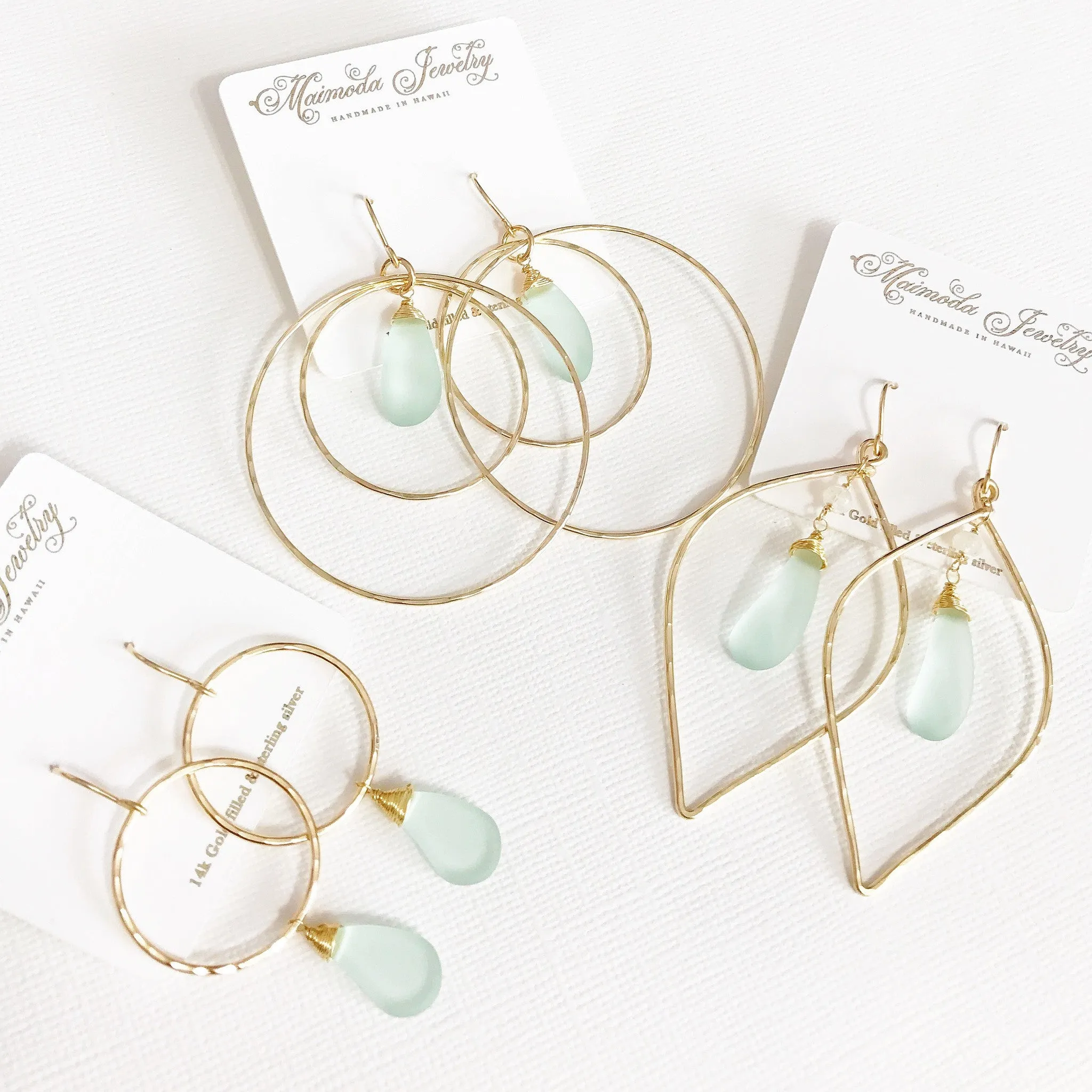 Earrings Lulu - sea foam  (E315)