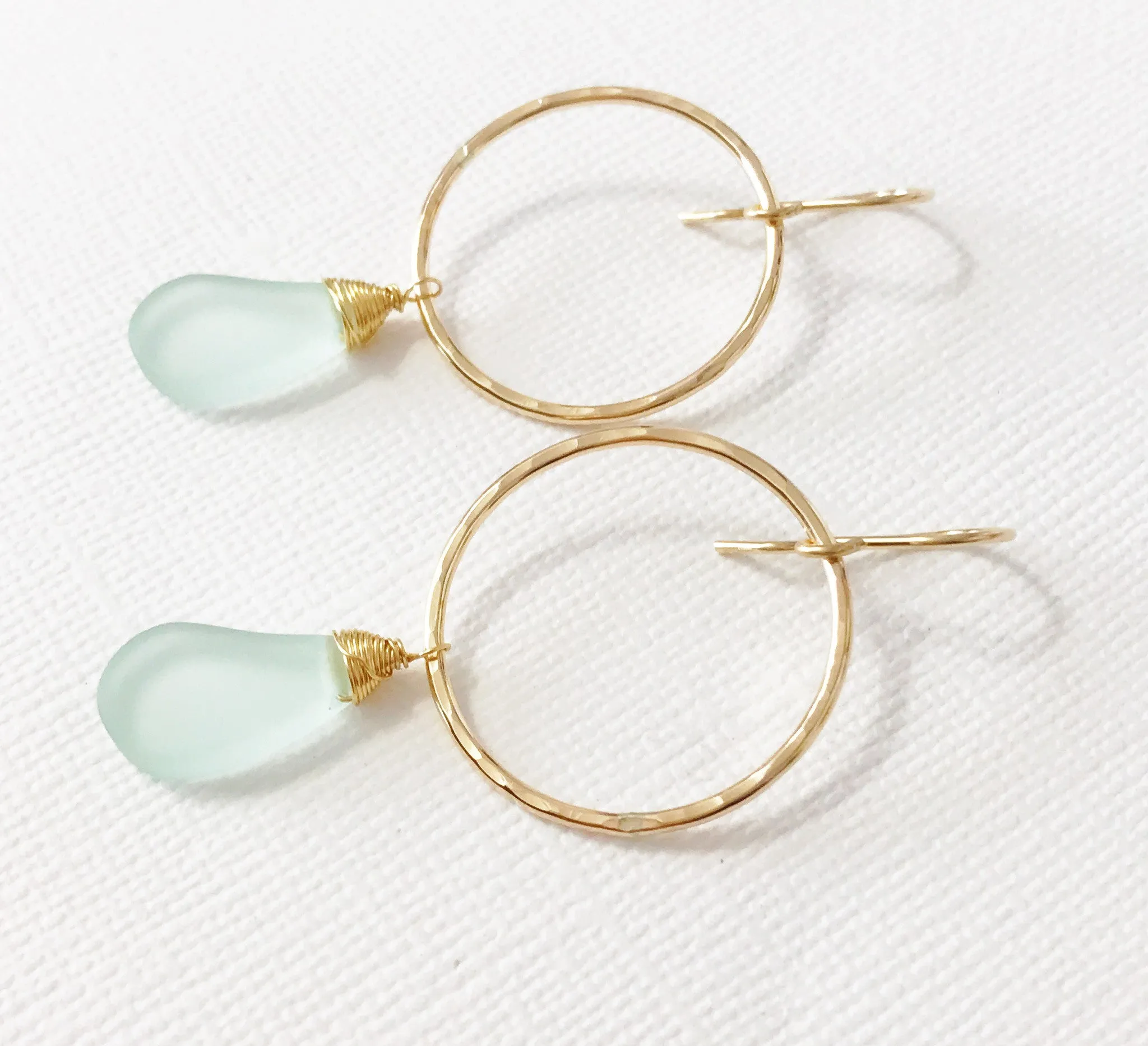 Earrings Lulu - sea foam  (E315)