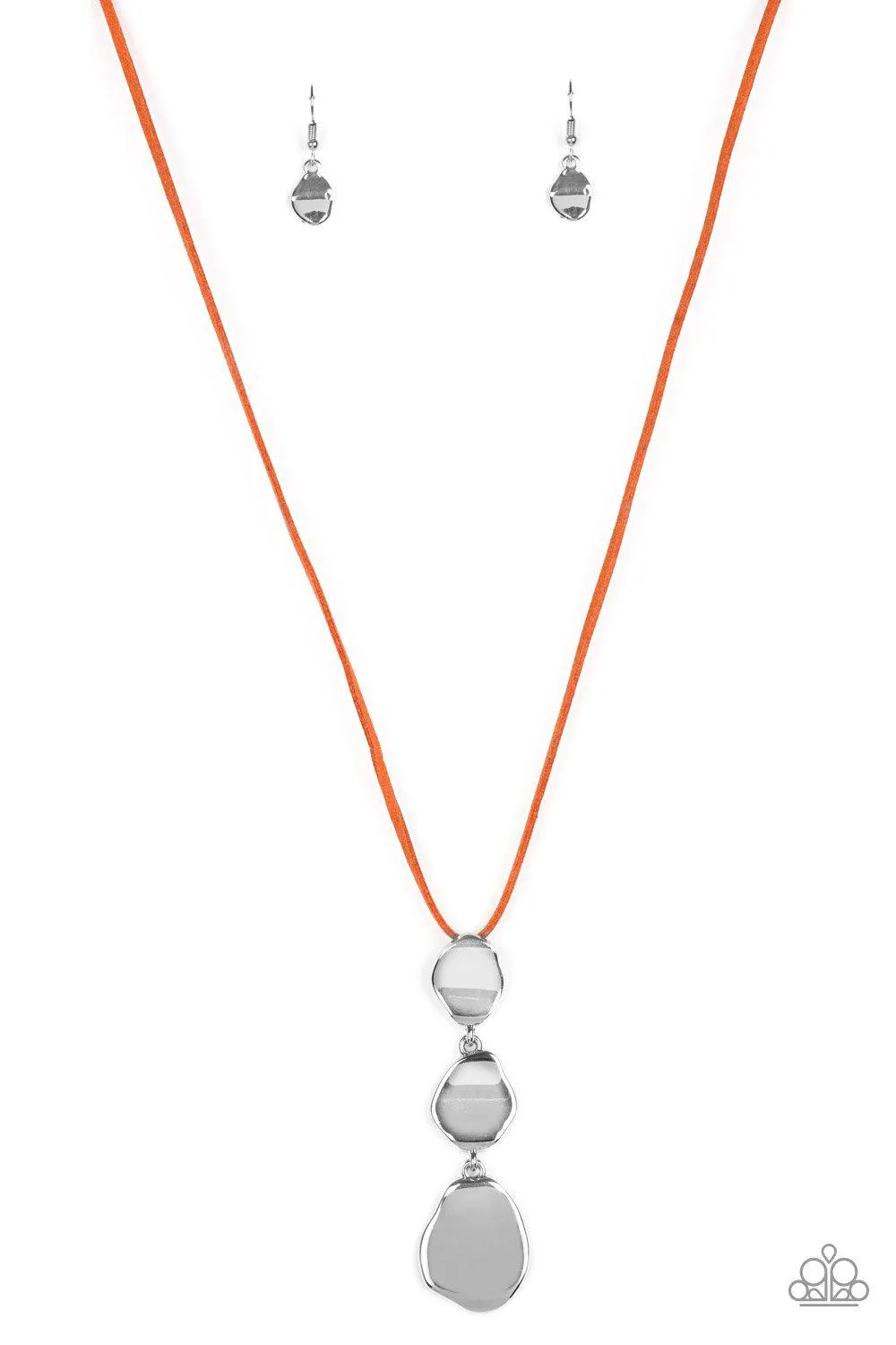 Embrace The Journey Orange Suede and Silver Necklace - Paparazzi Accessories