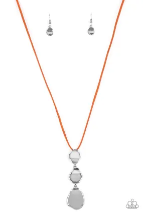 Embrace The Journey Orange Suede and Silver Necklace - Paparazzi Accessories