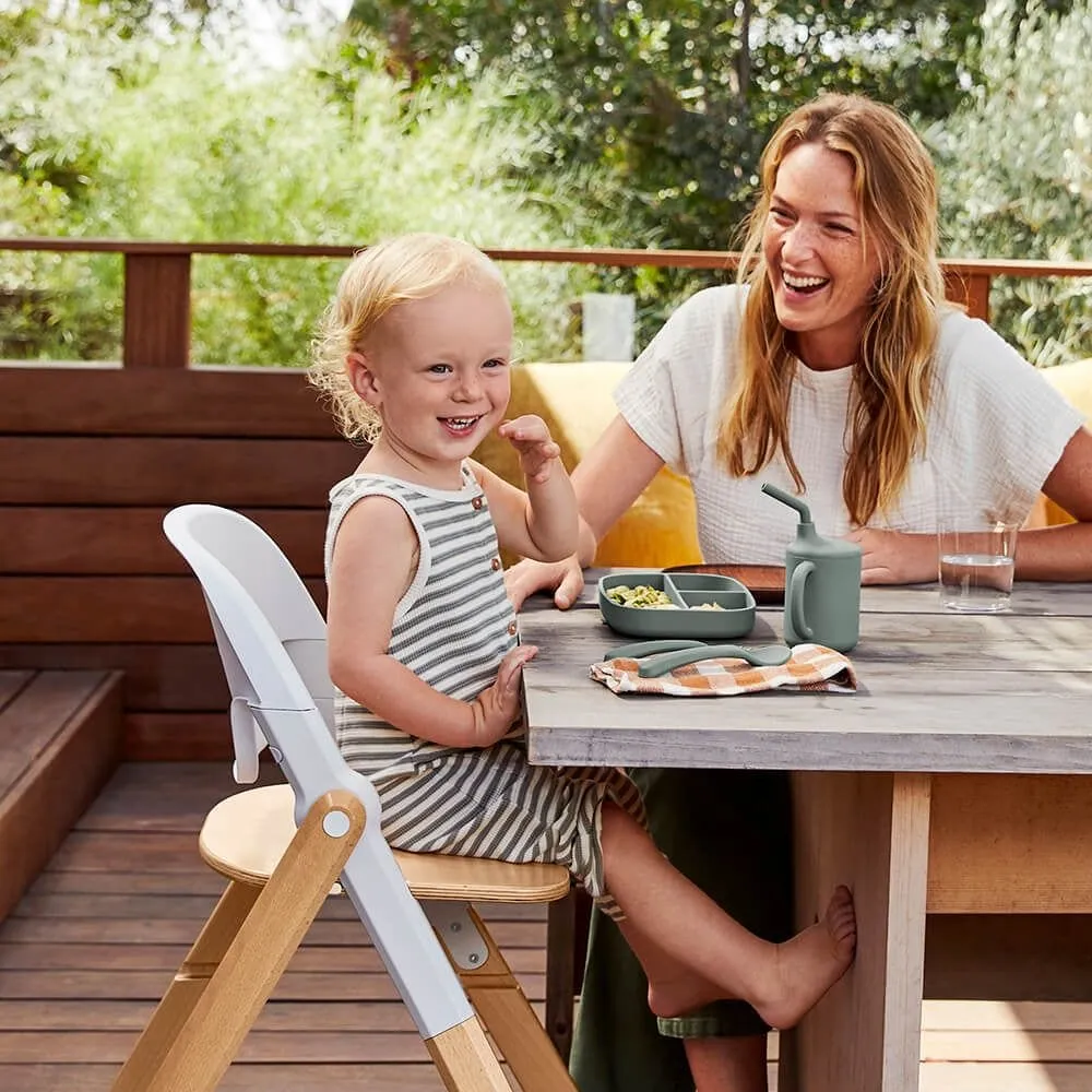 Ergobaby Evolve Highchair with Kitchen Helper Set - Natural Wood