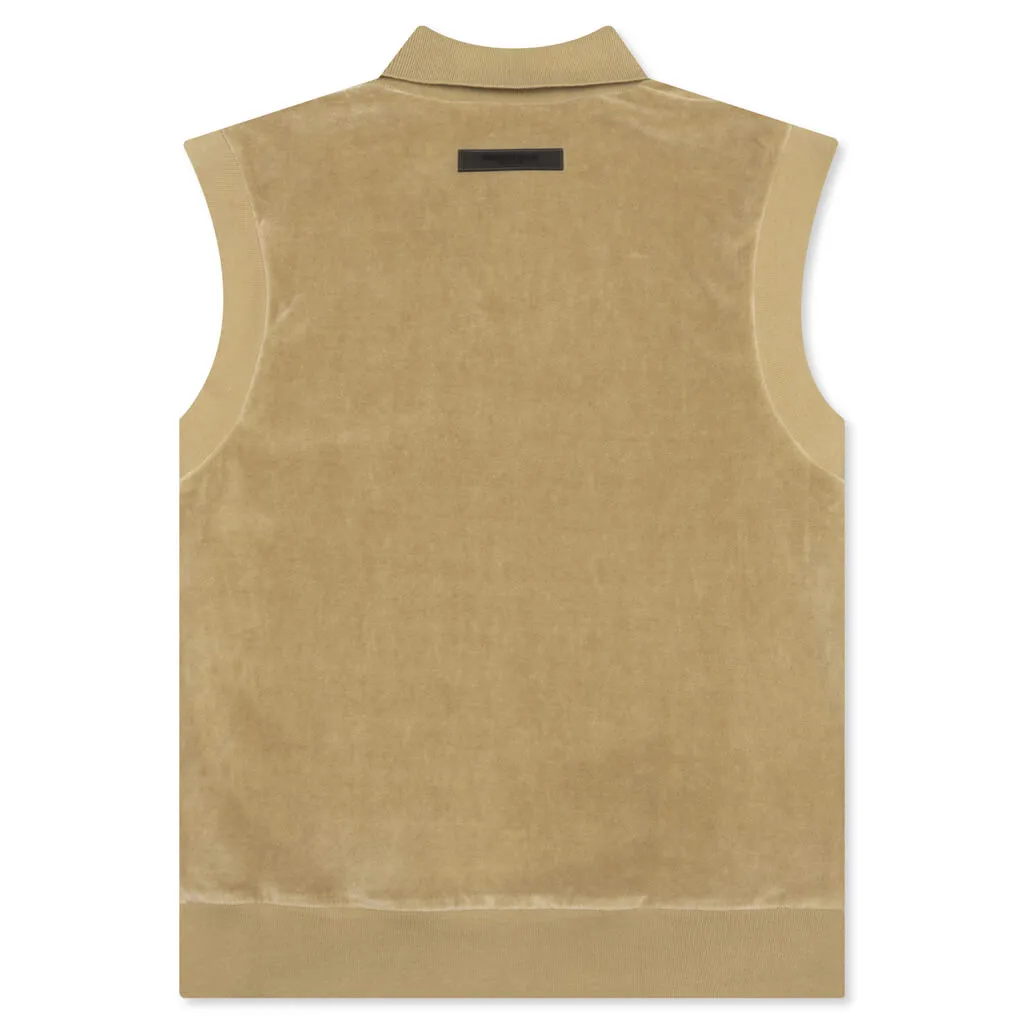 Essentials Women's Velour Sleeveless Polo - Oak