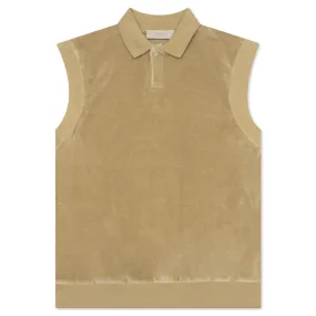 Essentials Women's Velour Sleeveless Polo - Oak