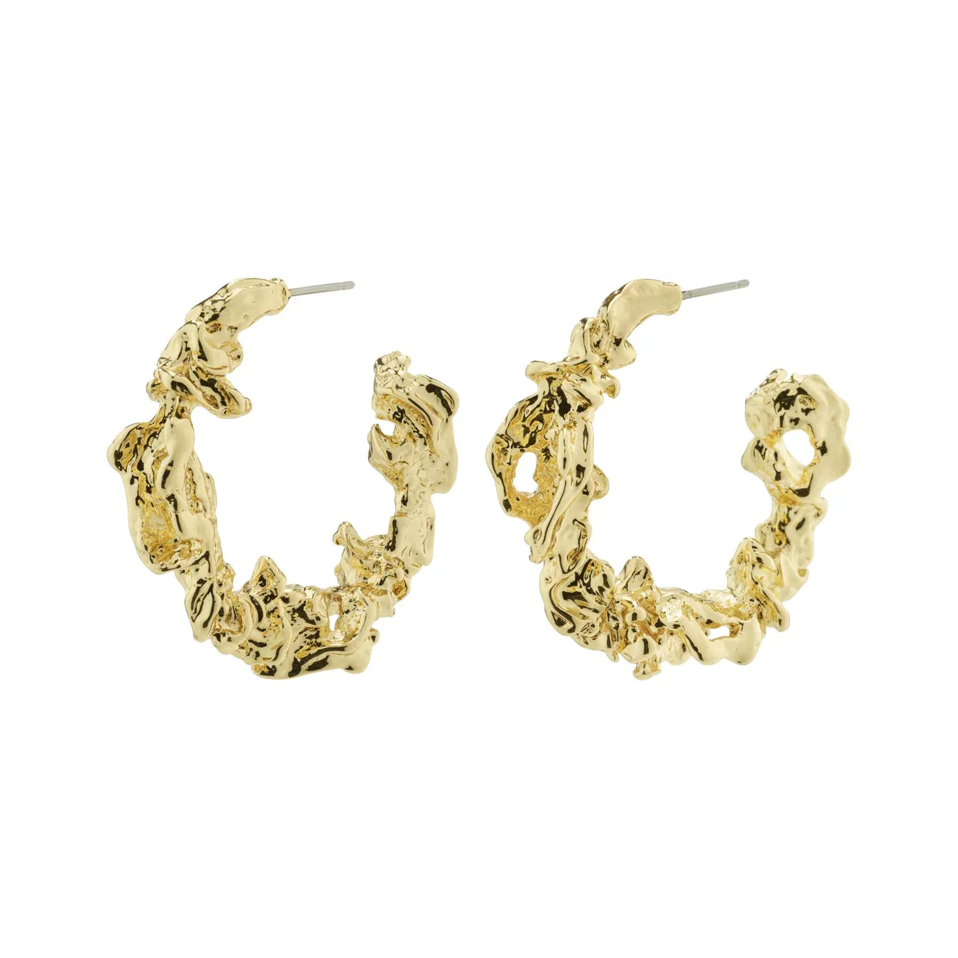 Flow Large Gold Plated Hoops