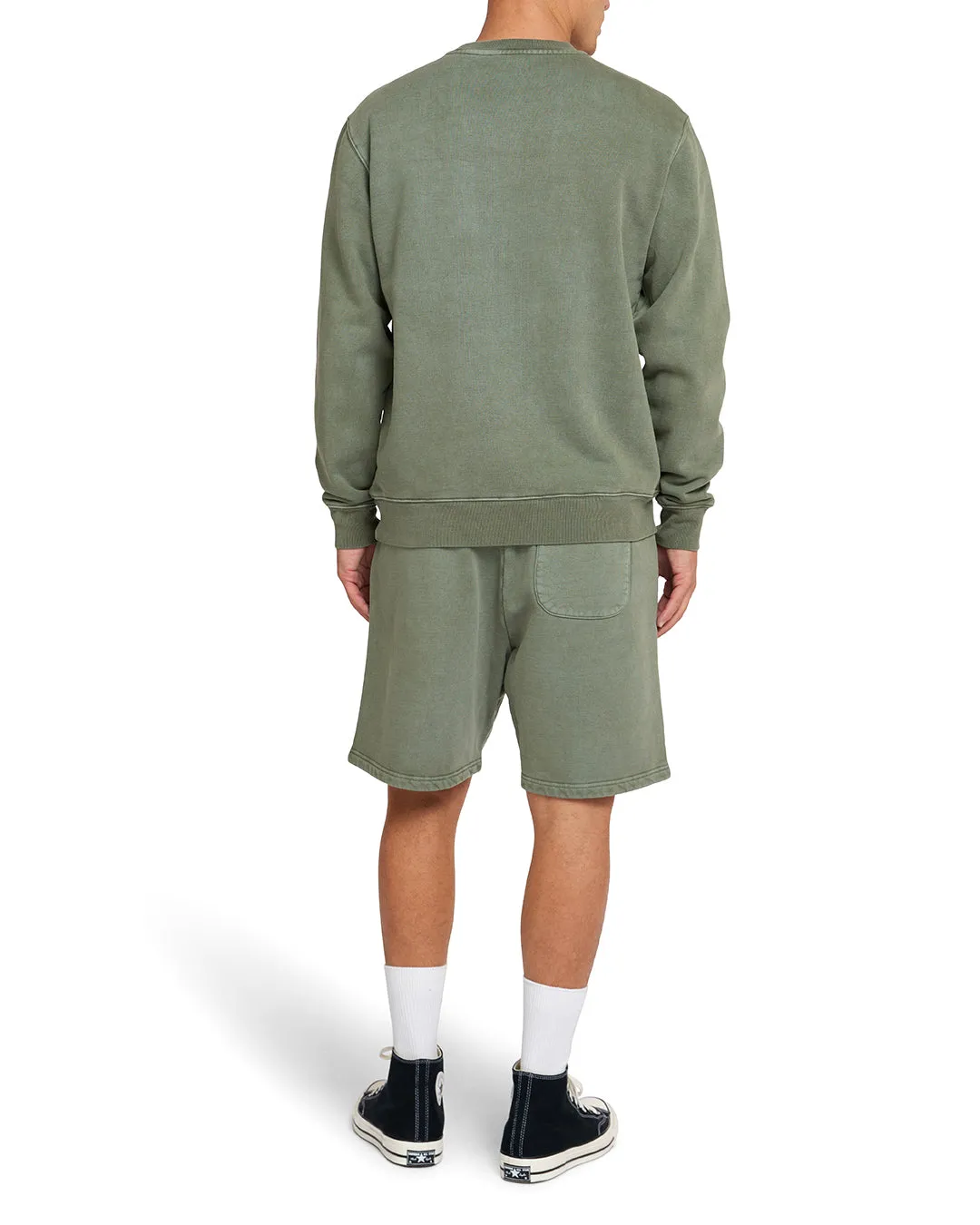 Garment Dyed Track Short - Lichen Green