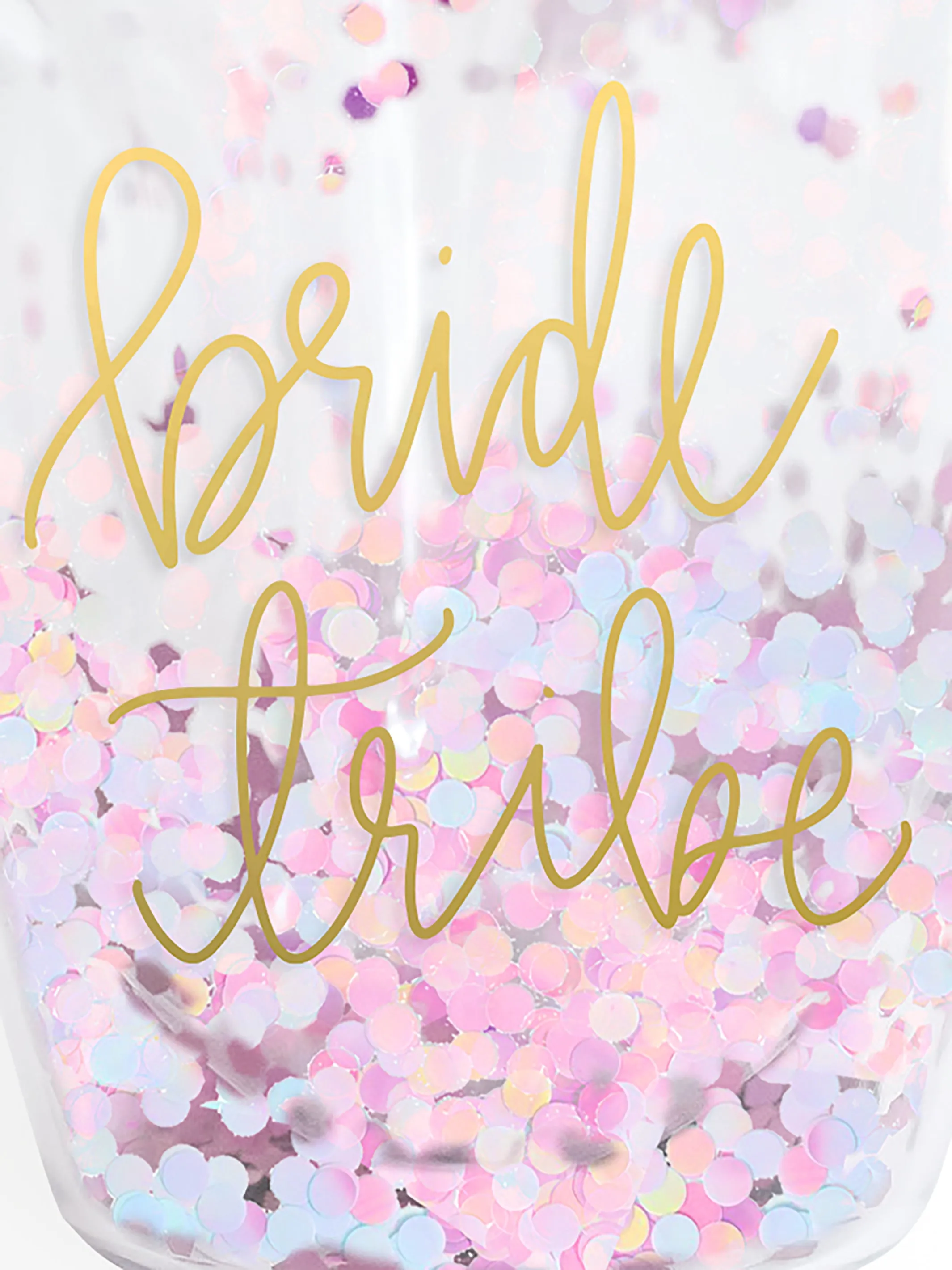 Glitter Acrylic Stemless Wine Tumbler | Bride Tribe