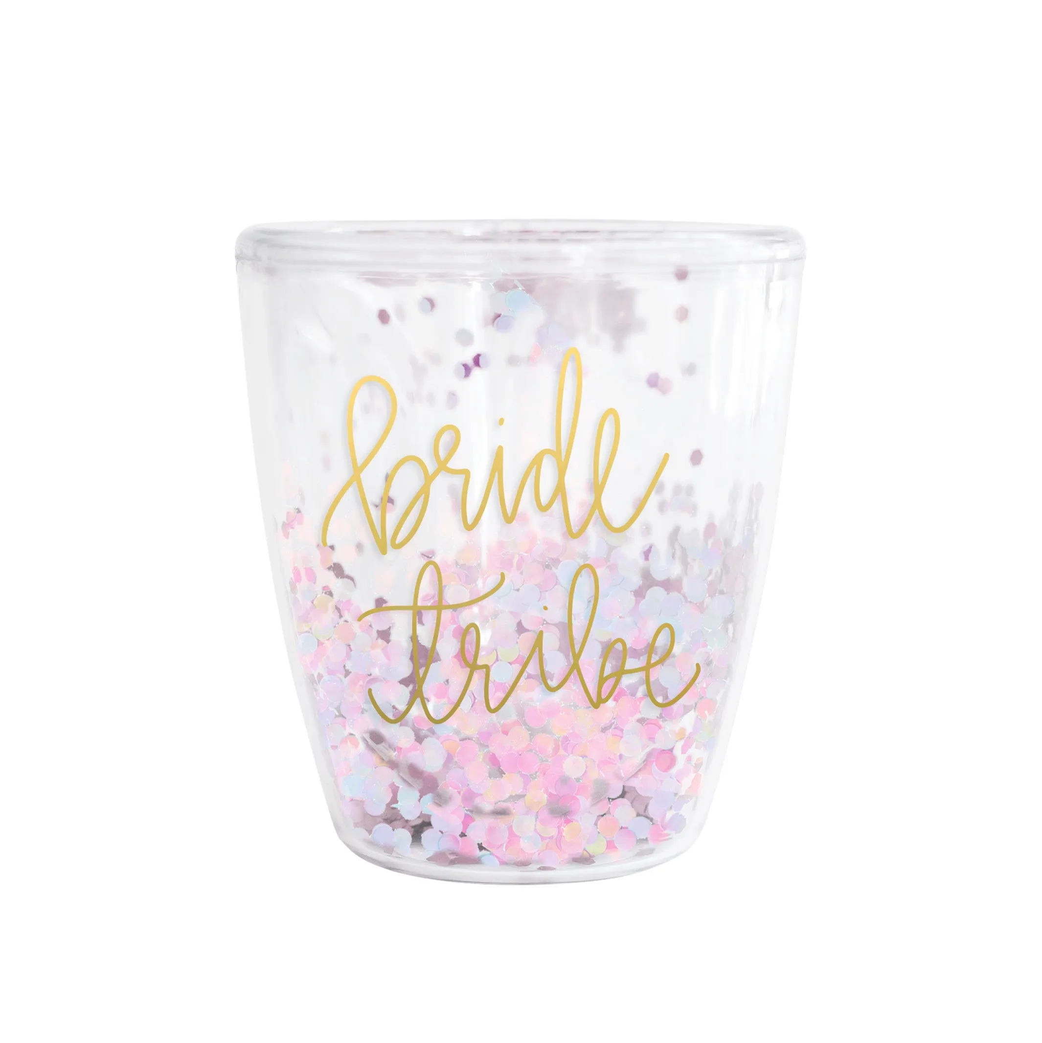 Glitter Acrylic Stemless Wine Tumbler | Bride Tribe