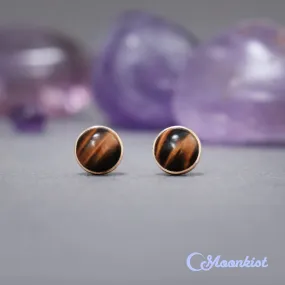 Gold Filled Tiger Eye Stud Earrings  | Moonkist Designs