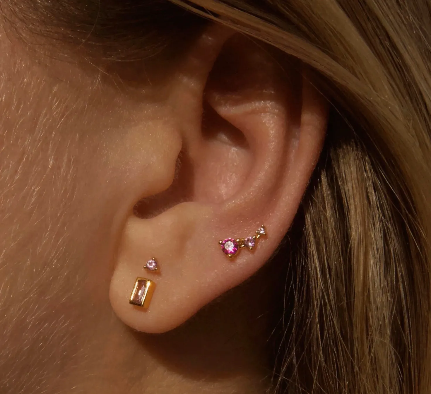 Imogene Studs in Peony