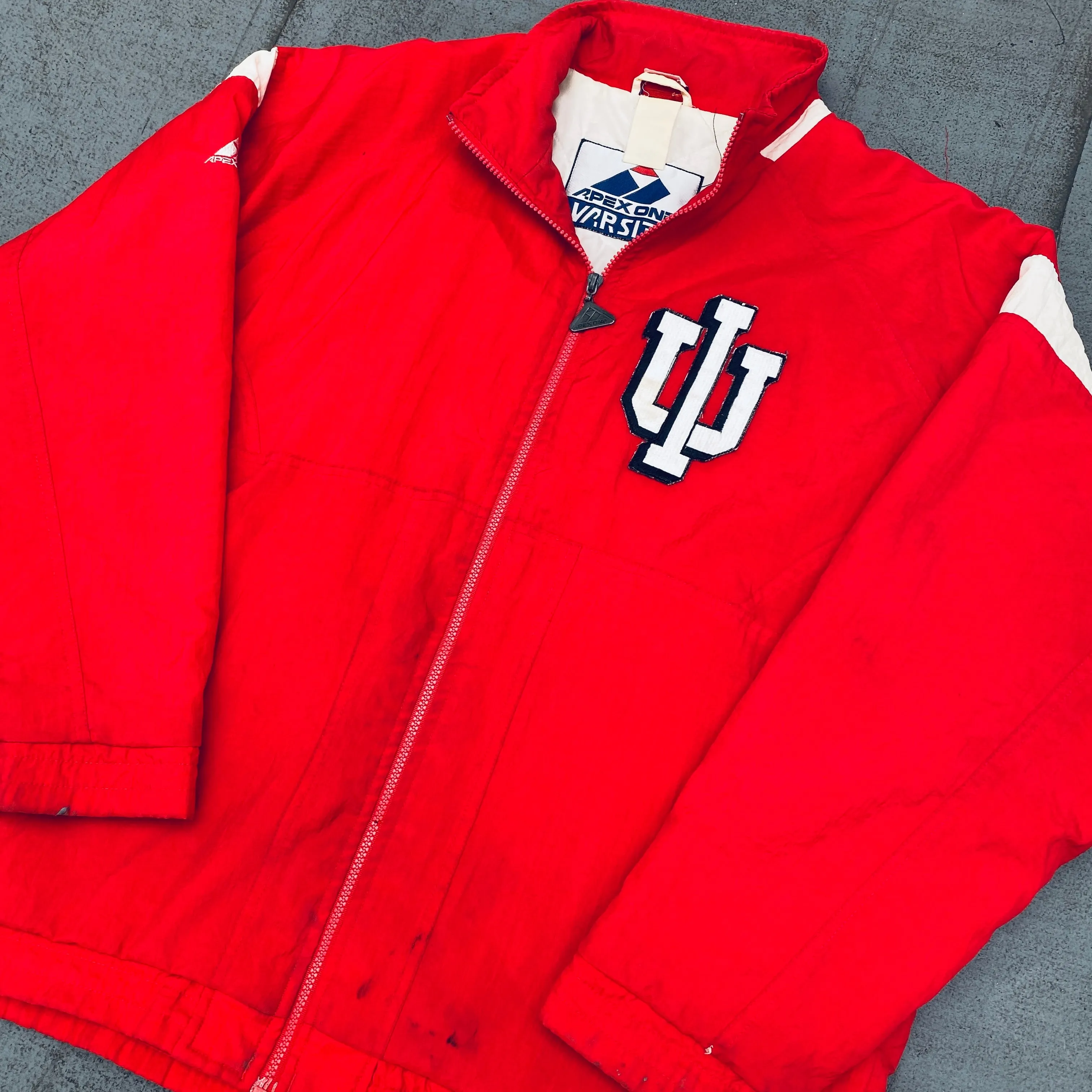 Indiana Hoosiers: 1990's Apex One Reverse Spellout Fullzip Coach Jacket