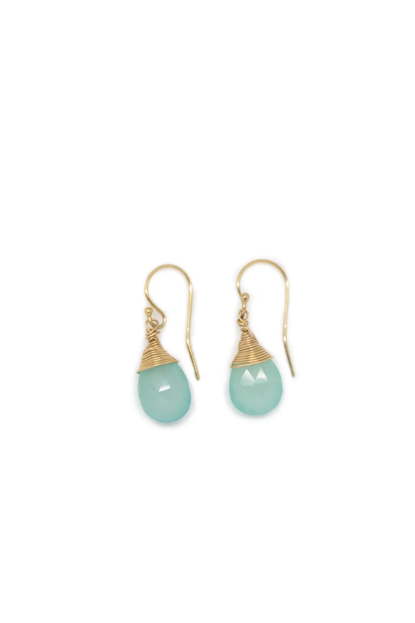 Jill Short Drop Earrings in Chalcedony